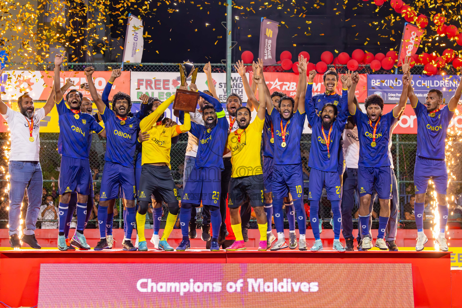 B Eydhafushi vs L Gan in the Final of Golden Futsal Challenge 2024 was held on Thursday, 7th March 2024, in Hulhumale', Maldives 
Photos: Ismail Thoriq / images.mv