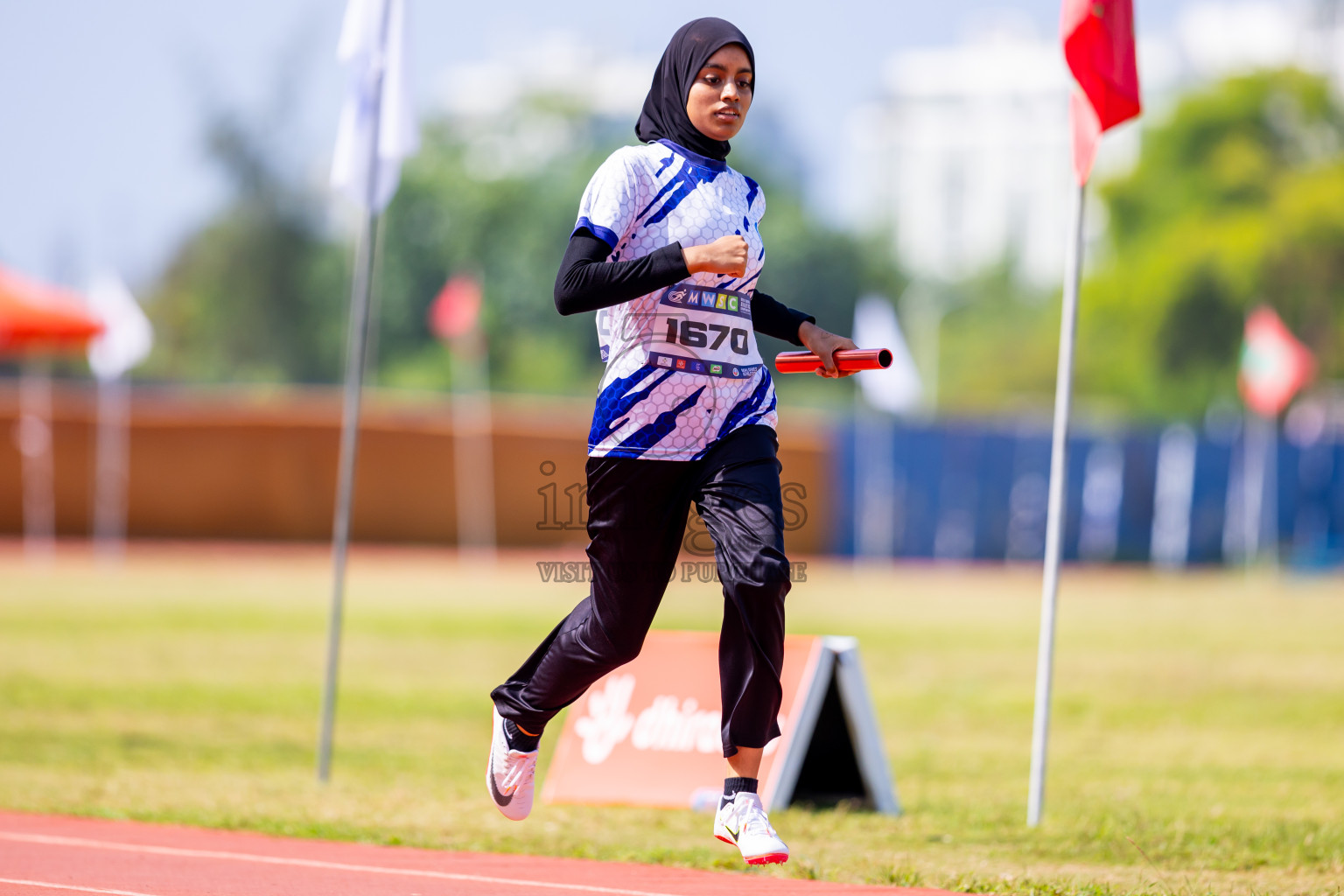 Day 6 of MWSC Interschool Athletics Championships 2024 held in Hulhumale Running Track, Hulhumale, Maldives on Thursday, 14th November 2024. Photos by: Nausham Waheed / Images.mv