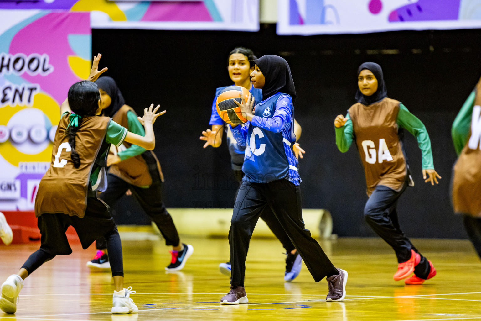 Day 4 of 25th Inter-School Netball Tournament was held in Social Center at Male', Maldives on Monday, 12th August 2024. Photos: Nausham Waheed / images.mv