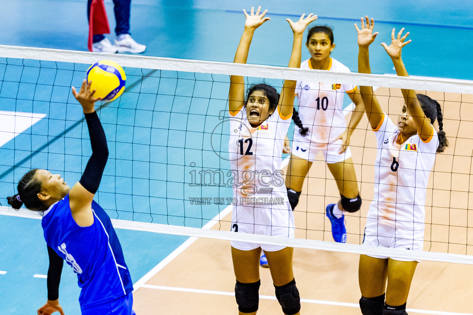 Nepal vs Sri Lanka in Day 1 of CAVA U20 Woman's Volleyball Championship 2024 was held in Social Center, Male', Maldives on 18th July 2024. Photos: Nausham Waheed / images.mv