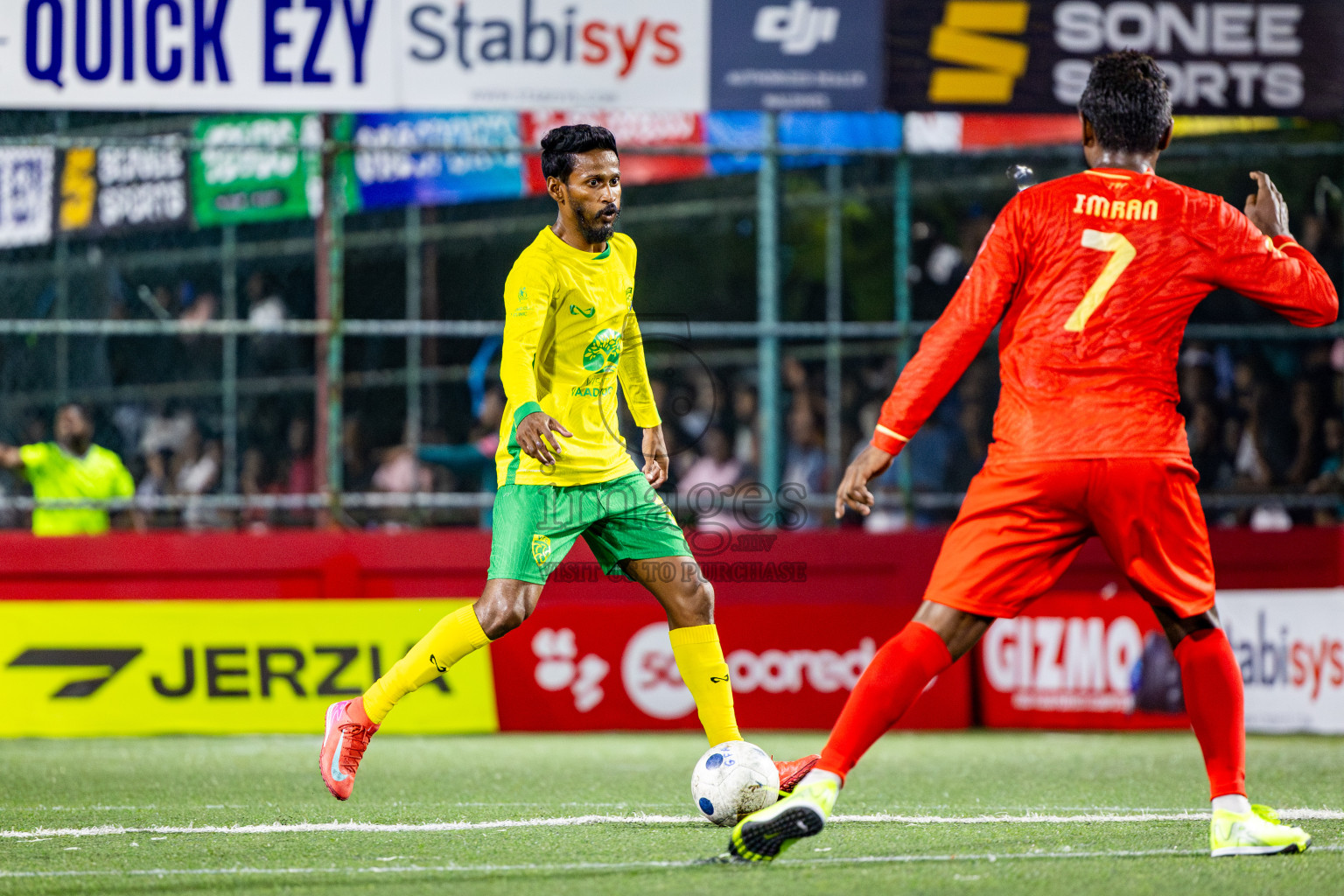 Gdh Vaadhoo vs GA Dhevvadhoo in zone round on Day 32 of Golden Futsal Challenge 2025 was held on Wednesday , 5th February 2025, in Hulhumale', Maldives. Photos: Nausham Waheed / images.mv