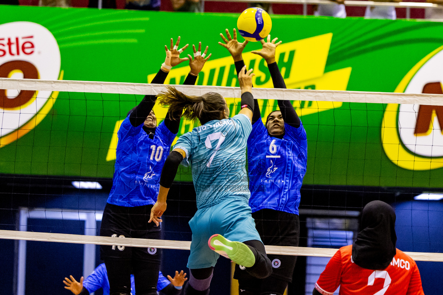 Club WAMCO vs Police Club in the final of National Volleyball Championship 2024 (women's division) was held in Social Center Indoor Hall on Thursday, 24th October 2024. Photos: Nausham Waheed/ images.mv