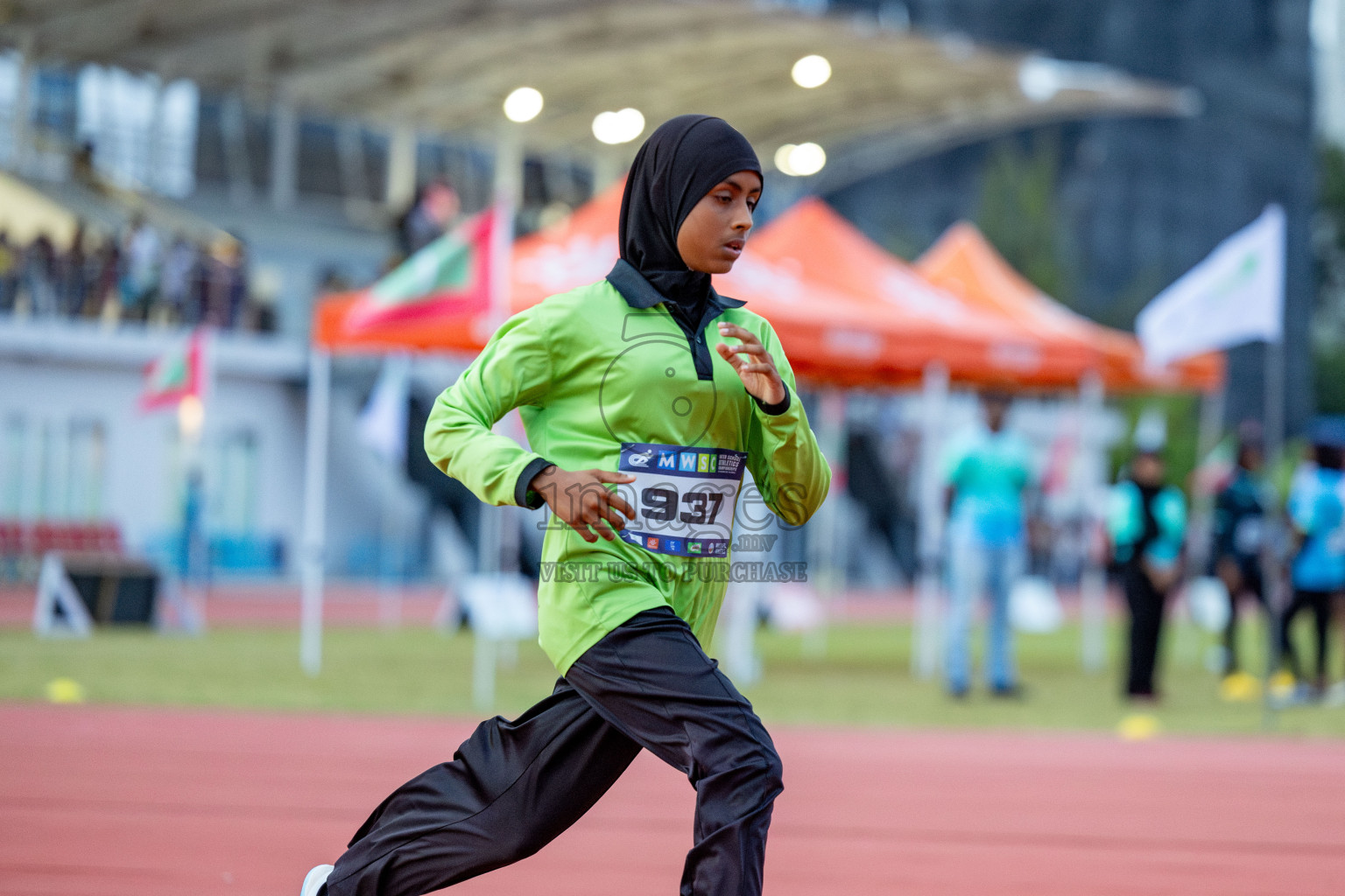 Day 2 of MWSC Interschool Athletics Championships 2024 held in Hulhumale Running Track, Hulhumale, Maldives on Sunday, 10th November 2024. 
Photos by: Hassan Simah / Images.mv