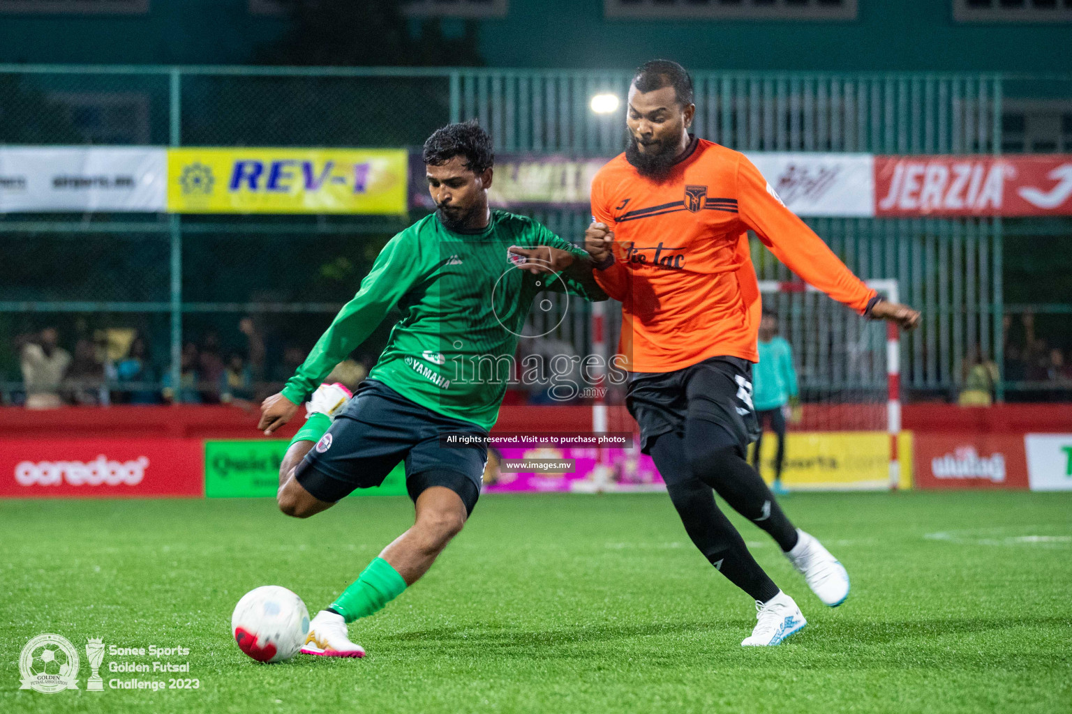 Th. Hirilandhoo vs Th. Omadhoo in Day 4 of Golden Futsal Challenge 2023 on 08 February 2023 in Hulhumale, Male, Maldives