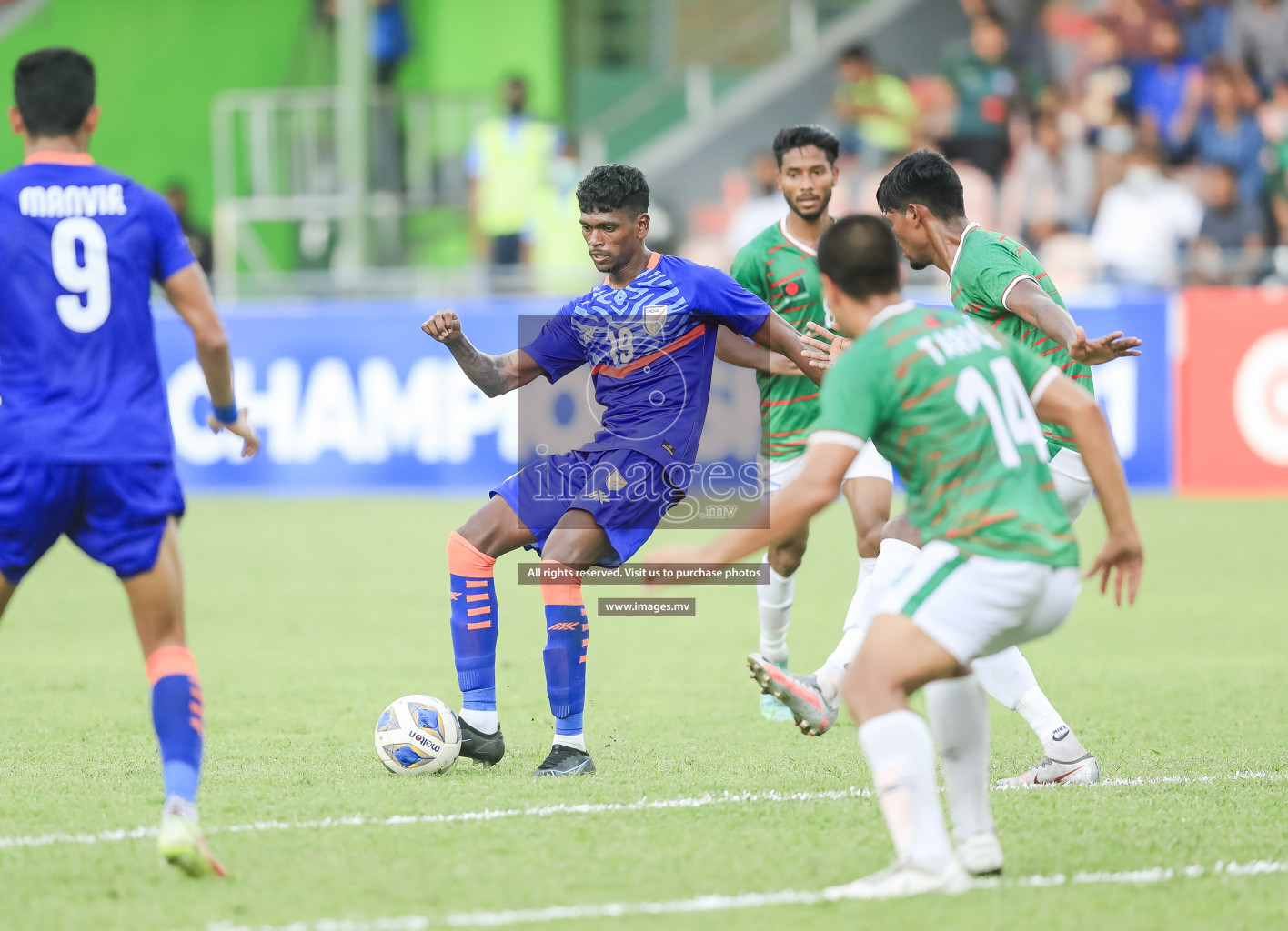 Bangladesh vs India in SAFF Championship 2021 held on 1st October 2021 in Galolhu National Stadium, Male', Maldives