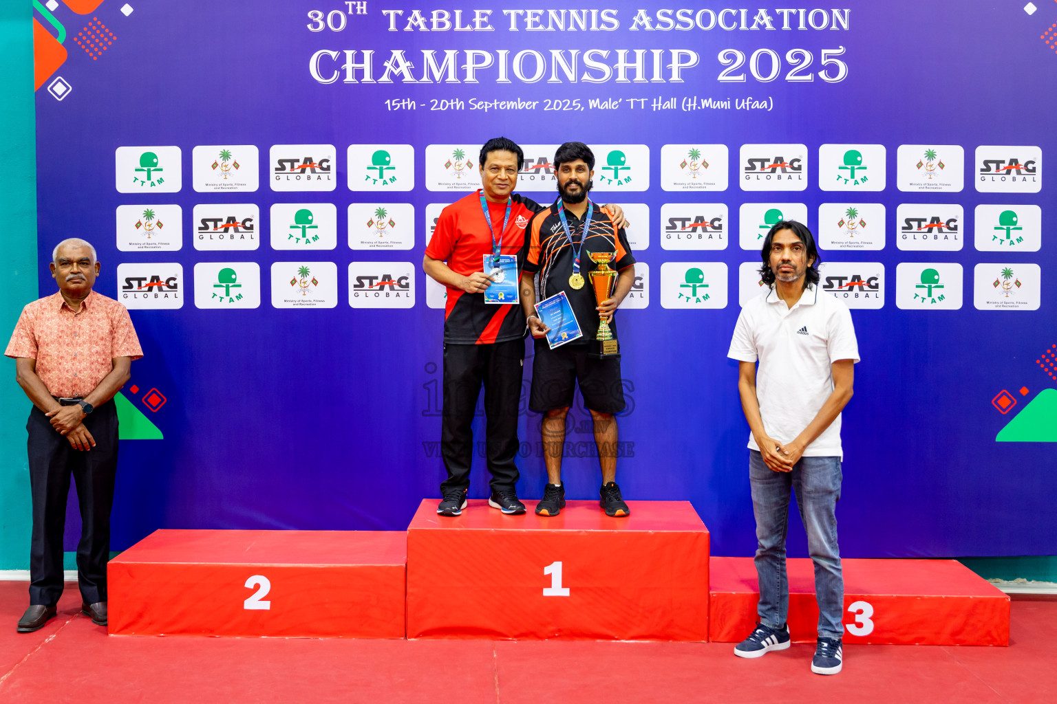 Finals of 30th Table Tennis Association Championship 2025 was held on Saturday, 20th September 2025 in Male' TT Hall, Male', Maldives. Photos: Nausham Waheed / images.mv