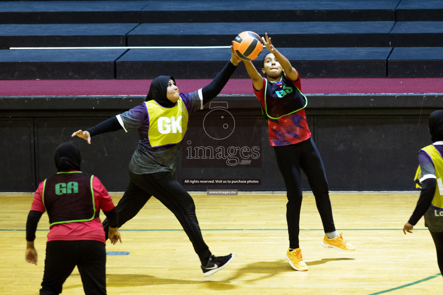 Sports Club Skylark vs United Unity Sports Club in the Milo National Netball Tournament 2022 on 19 July 2022, held in Social Center, Male', Maldives. Photographer: Shuu / Images.mv