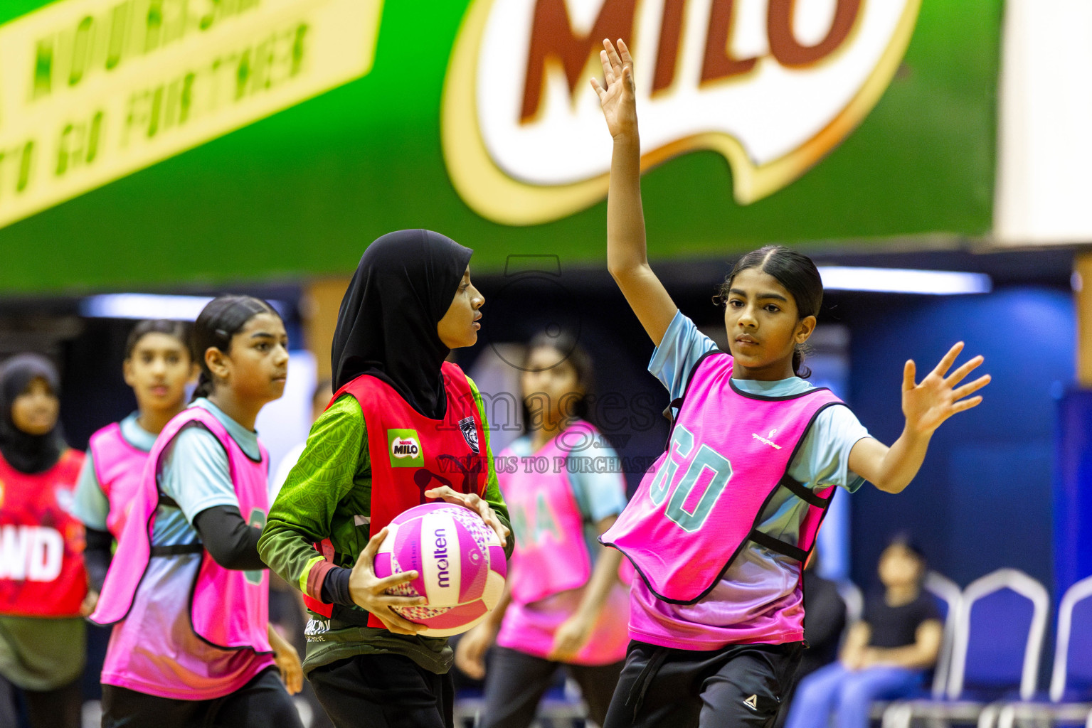 Fionti SC vs Netkids A  in Day 6 of 3rd Netball Junior Championship, held at Social Center on Friday 24th January 2025 . Photos: Shuu Abdul Sattar / images.mv