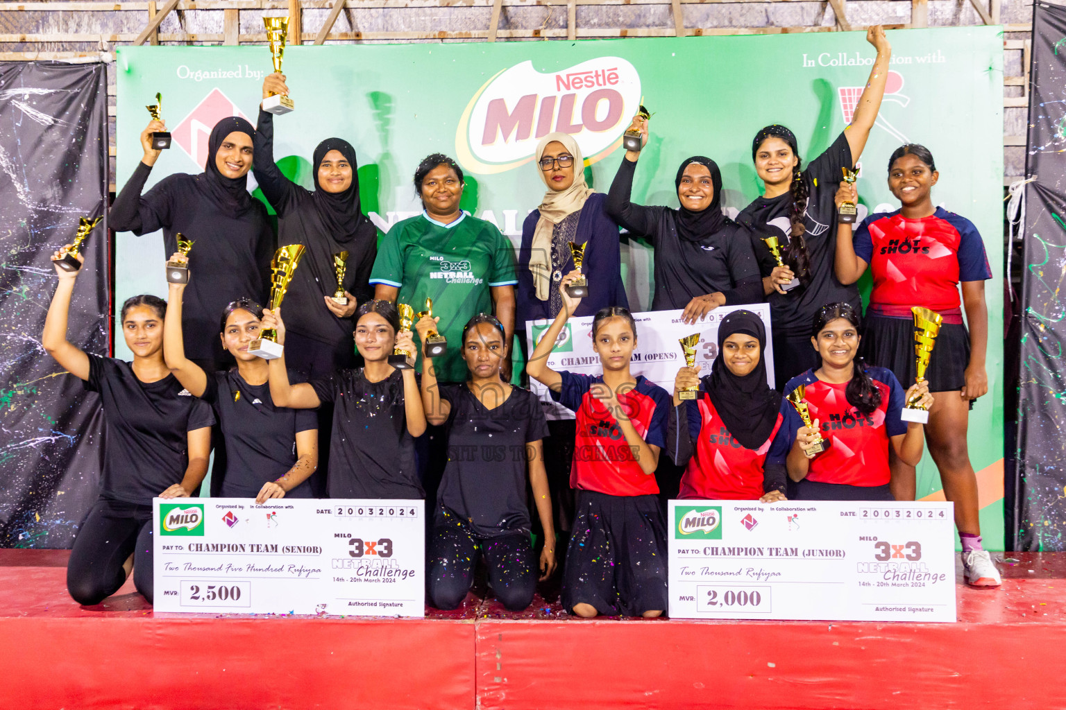 Final of MILO 3x3 Netball Challenge 2024 was held in Ekuveni Netball Court at Male', Maldives on Thursday, 20th March 2024. Photos: Nausham Waheed / images.mv