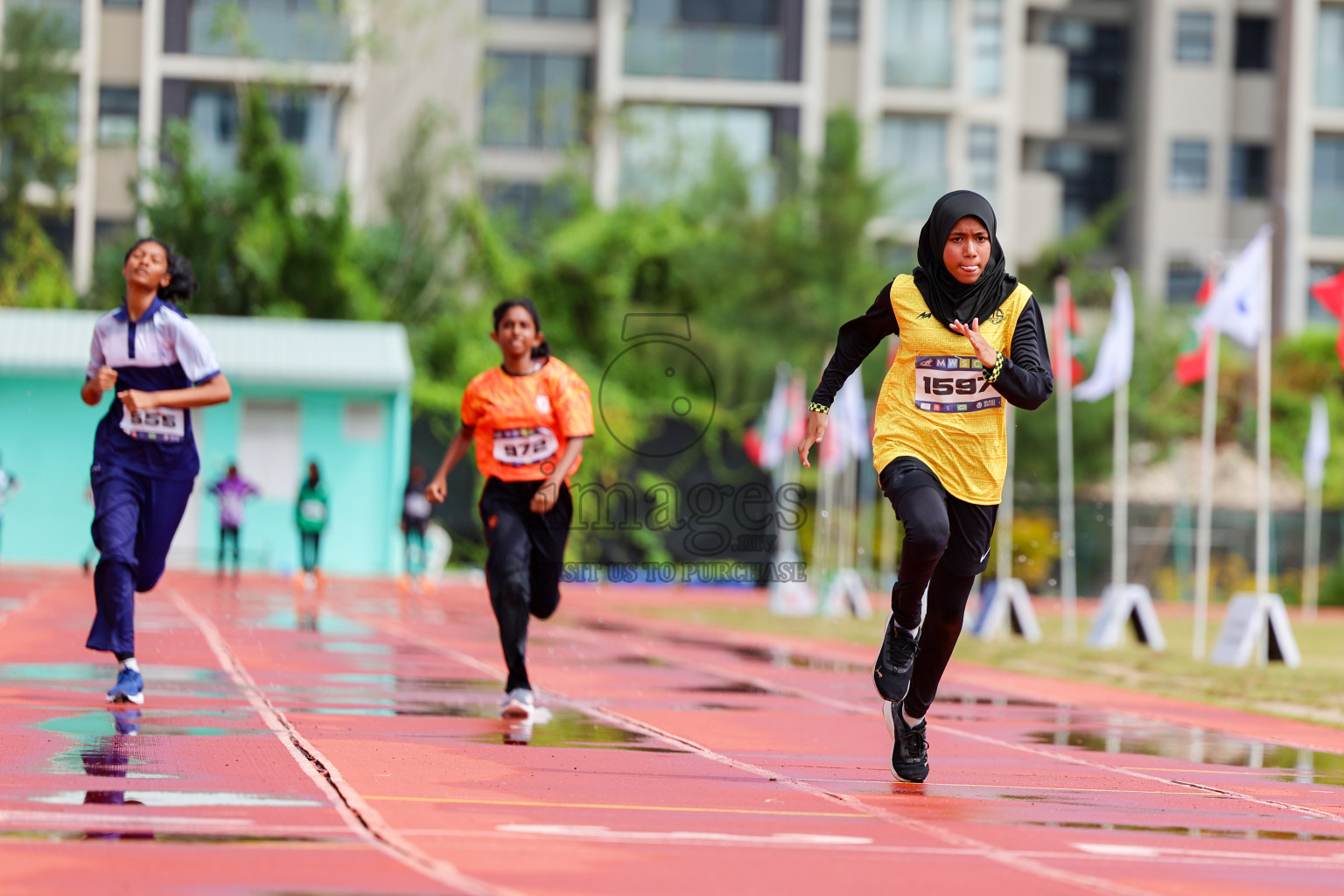 Day 1 of MWSC Interschool Athletics Championships 2024 held in Hulhumale Running Track, Hulhumale, Maldives on Saturday, 9th November 2024. 
Photos by: Ismail Thoriq, Hassan Simah / Images.mv