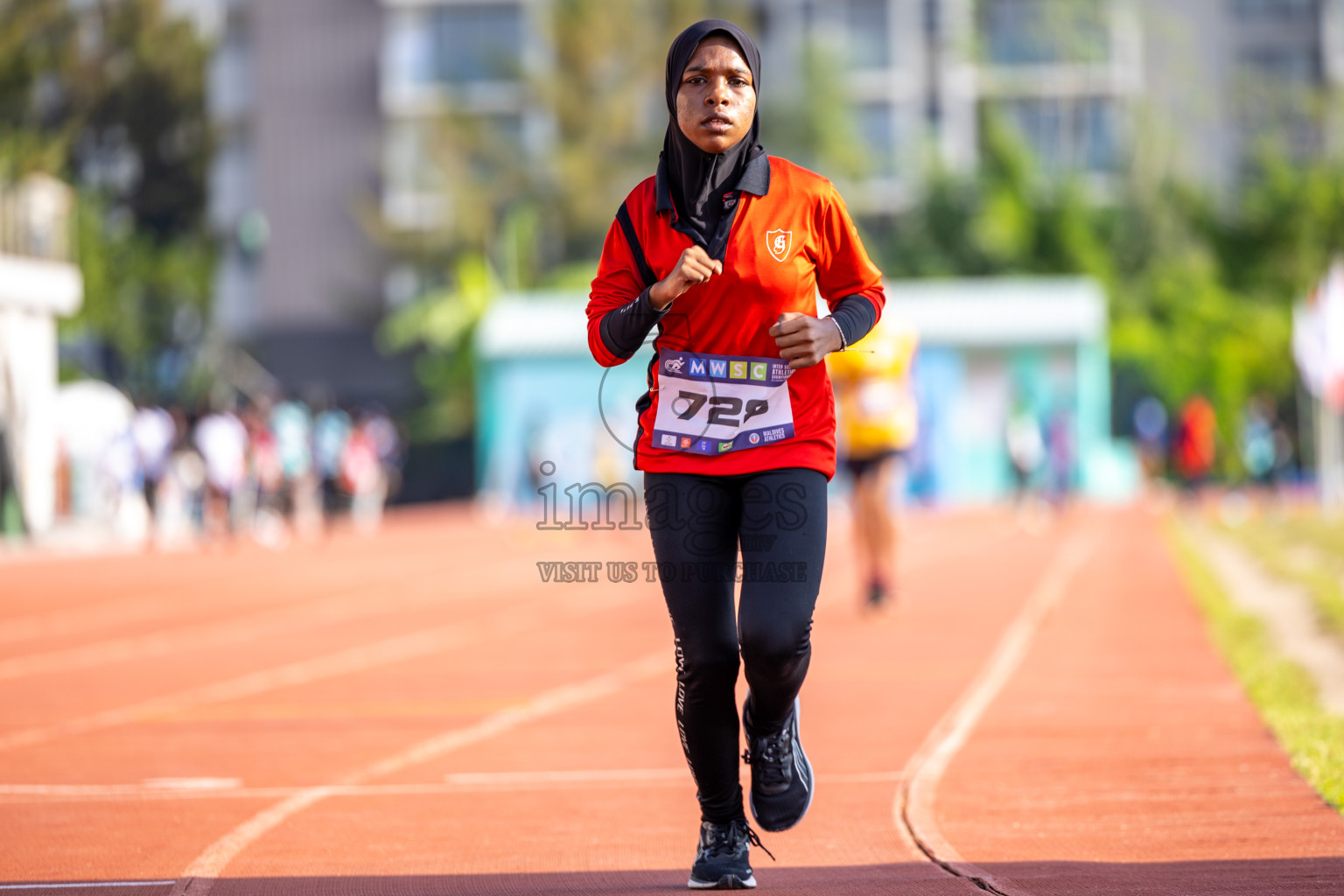 Day 4 of MWSC Interschool Athletics Championships 2024 held in Hulhumale Running Track, Hulhumale, Maldives on Tuesday, 12th November 2024. Photos by: Raaif Yoosuf / Images.mv