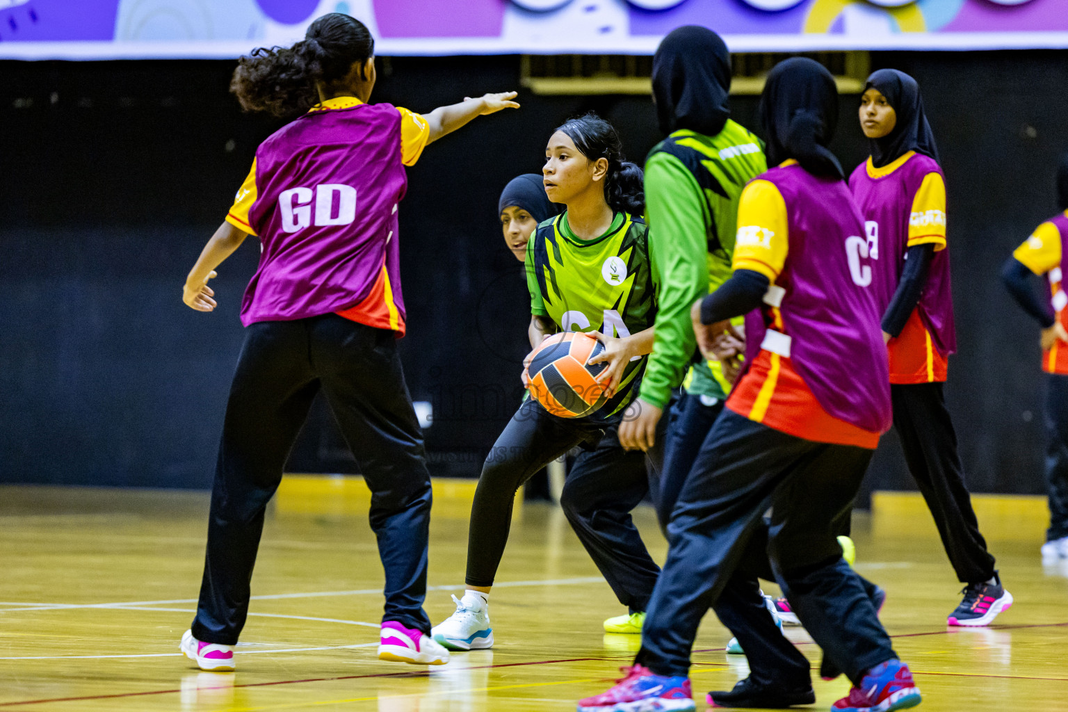 Day 3 of 25th Inter-School Netball Tournament was held in Social Center at Male', Maldives on Sunday, 11th August 2024. Photos: Nausham Waheed / images.mv