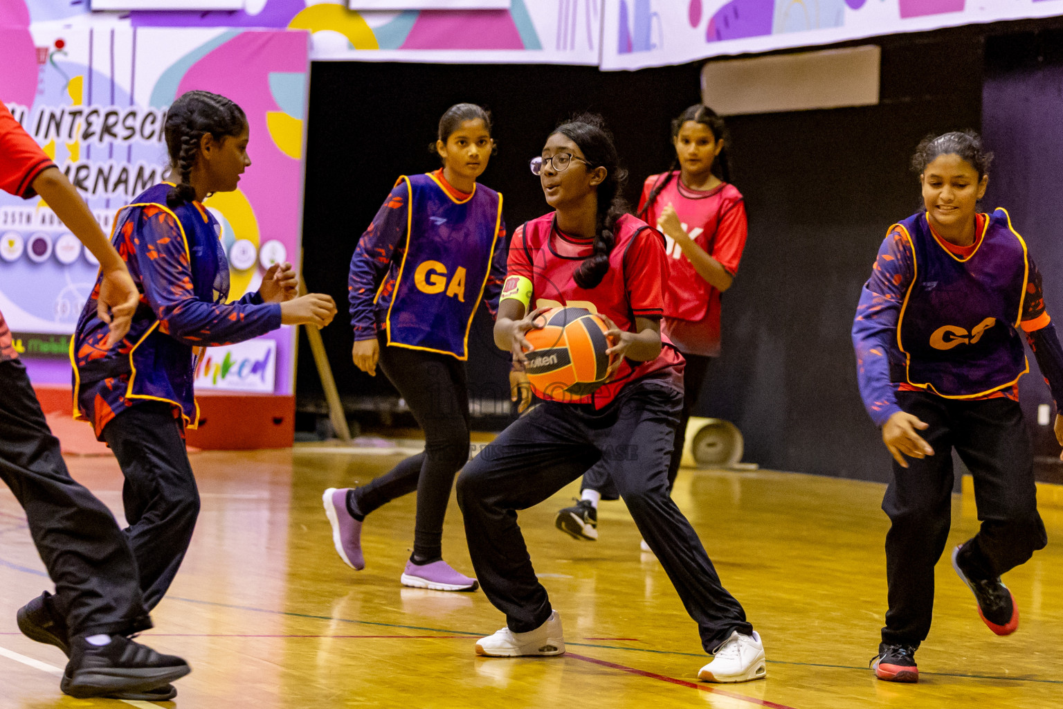 Day 8 of 25th Inter-School Netball Tournament was held in Social Center at Male', Maldives on Sunday, 18th August 2024. Photos: Nausham Waheed / images.mv