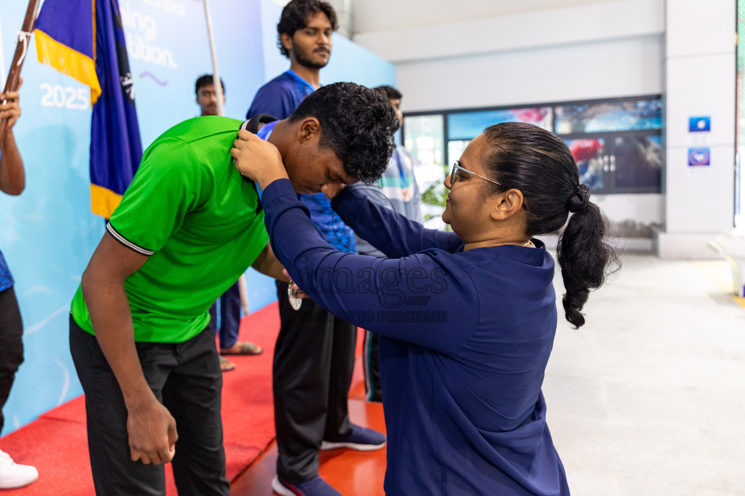 Closing Ceremony of BML 21st Interschool Swimming Competition 2025 .was held in Hulhumale' Swimming Pool, Hulhumale', Maldives on Saturday, 18th October 2025. 
Photos: Hassan Simah / images.mv