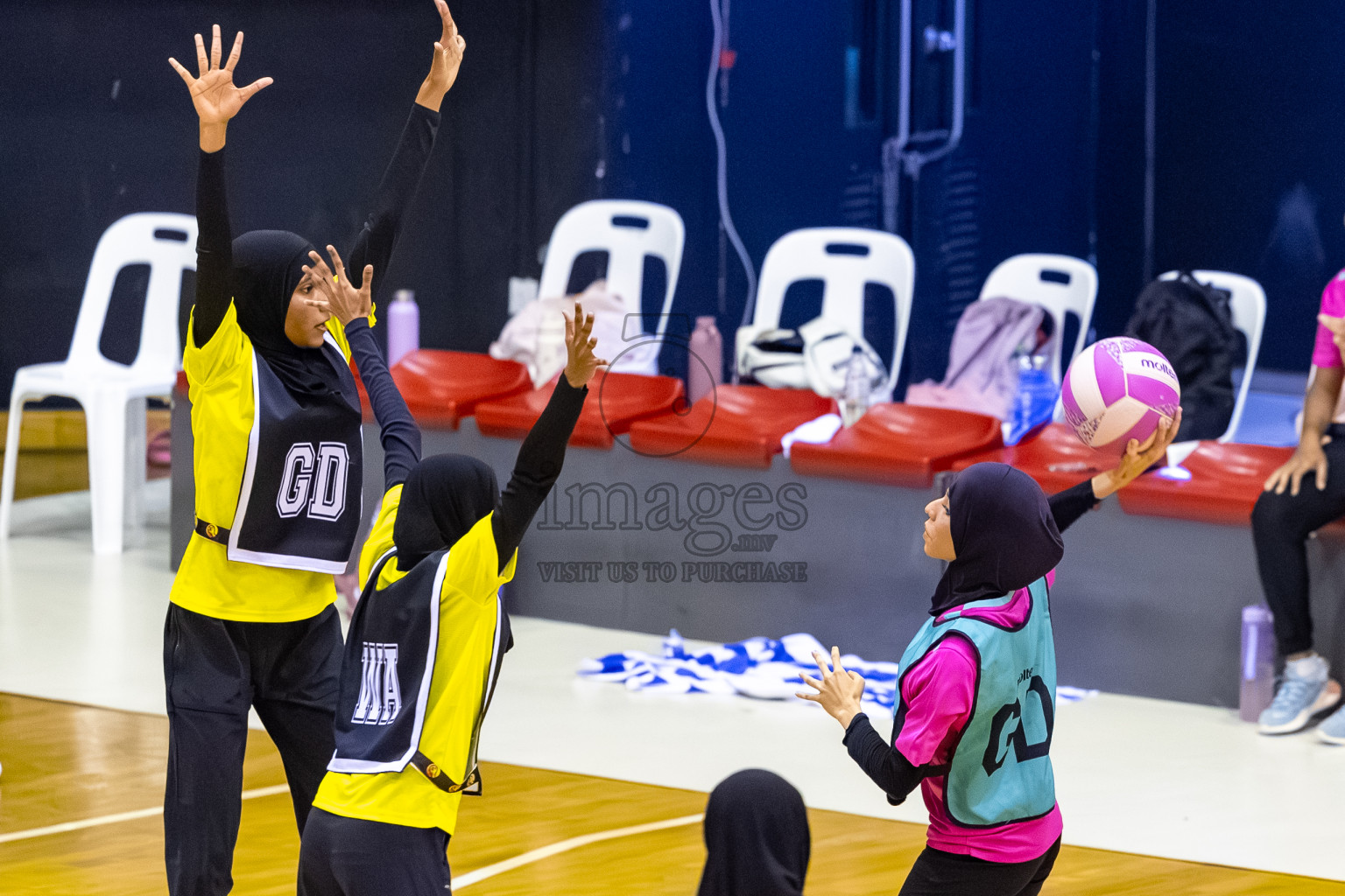 Day 8 of 24th Milo Netball Association Championship was held in Social Center at Male', Maldives on Monday, 8th September 2025. Photos: Mohamed Mahfooz Moosa / images.mv