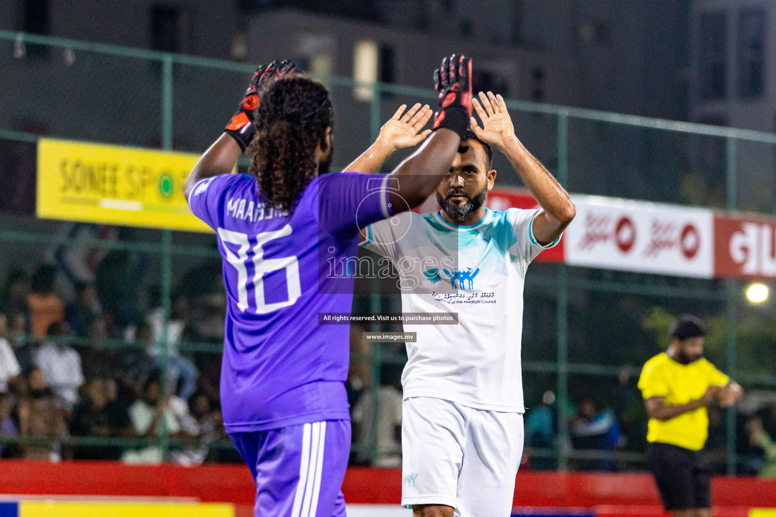 K. Himmafushi vs K. Maafushi in Day 6 of Golden Futsal Challenge 2023 on 10 February 2023 in Hulhumale, Male, Maldives