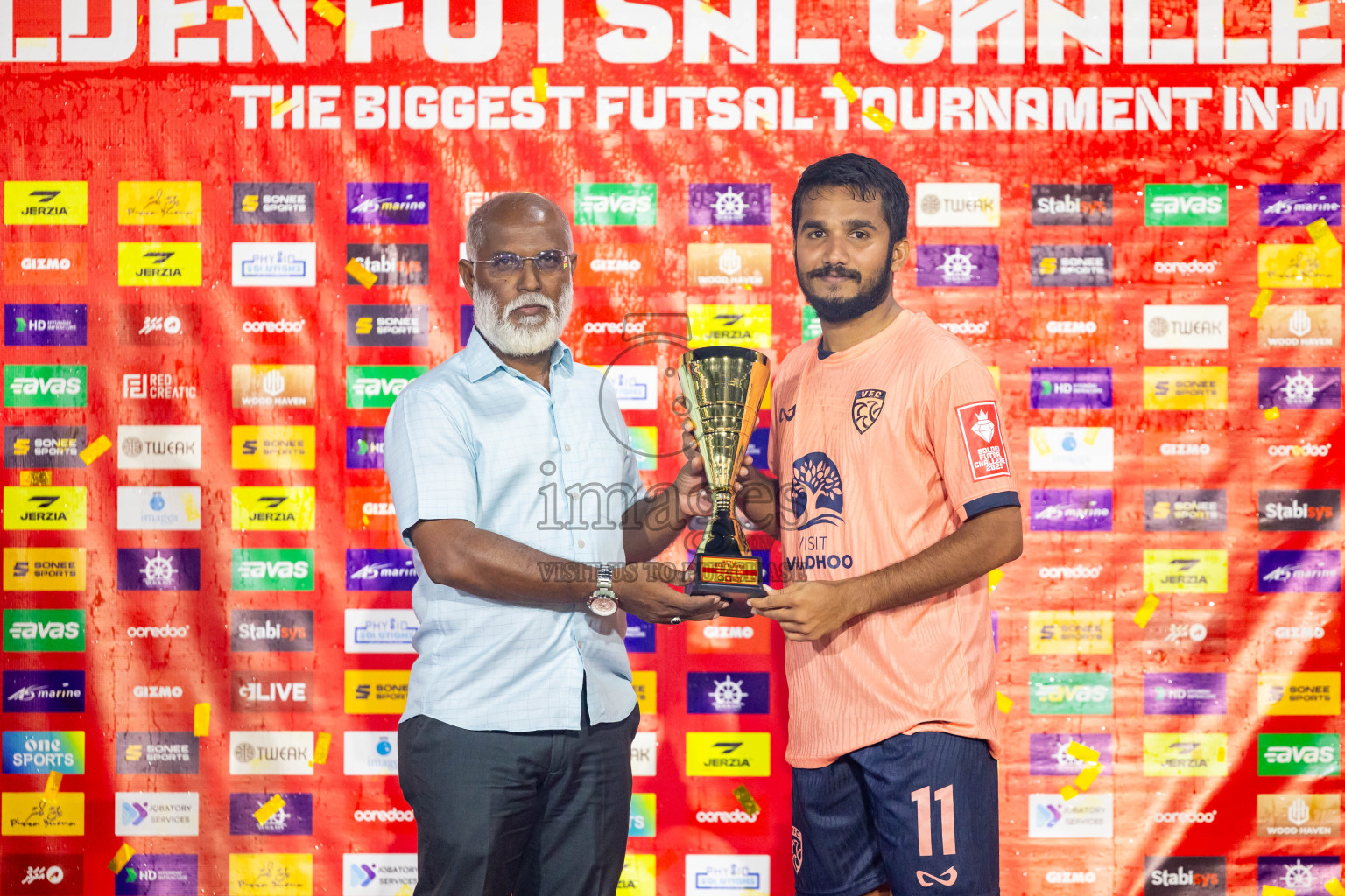 GDh Vaadhoo vs GDh Gadhdhoo in Gaafu Dhaal Atoll Final in Day 24 of Golden Futsal Challenge 2025 was held on Tuesday , 28th January 2025, in Hulhumale', Maldives. Photos: Nausham Waheed / images.mv
