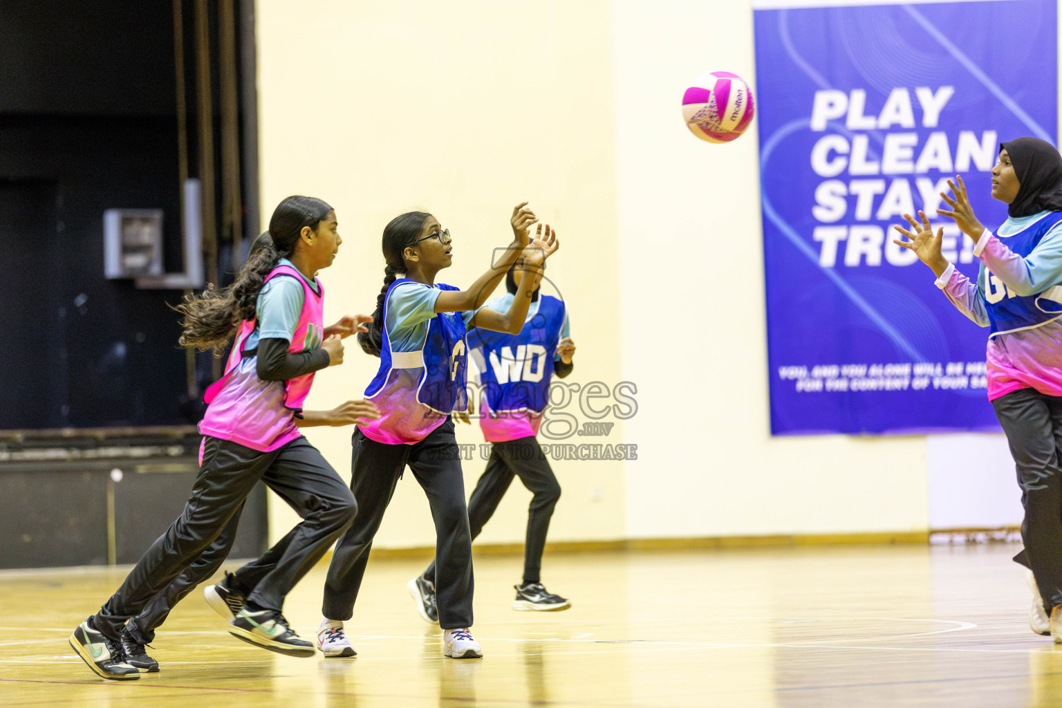 Netkids A vs Netkids B in Day 2 of 3rd Junior Championship - Netball association of Maldives, held at Social Center on Monday 20th January 2025 . Photos by Shuu Abdul Sattar