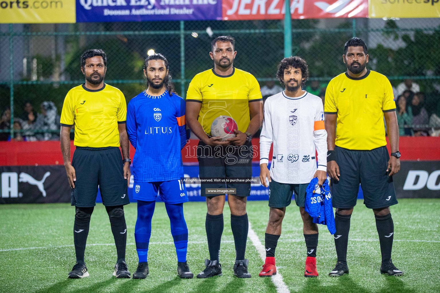 R. Meedhoo vs R. Inguraidhoo in Day 7 of Golden Futsal Challenge 2023 on 11 February 2023 in Hulhumale, Male, Maldives