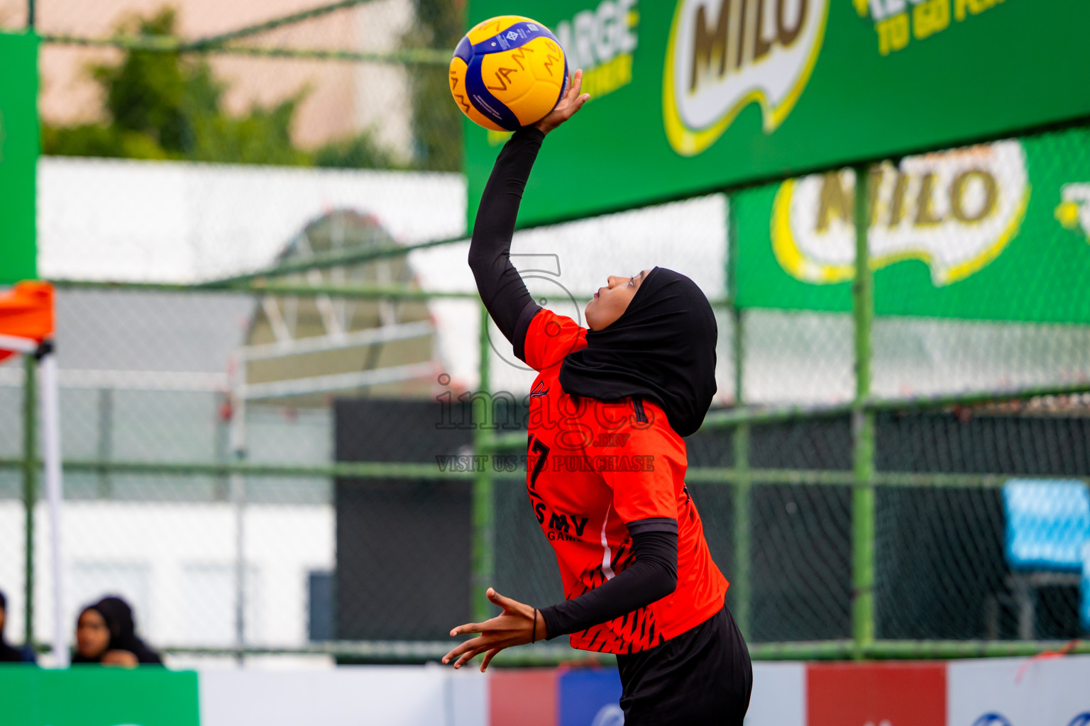 Villingili Z Jamiyya vs Club Volleyball in the Finals of Milo National Junior Volleyball Championship 2025 Woman's Division was held on Sunday, 30th November 2025 at Ekuveni Turf Court Male', Maldives. Photos: Nausham Waheed / images.mv