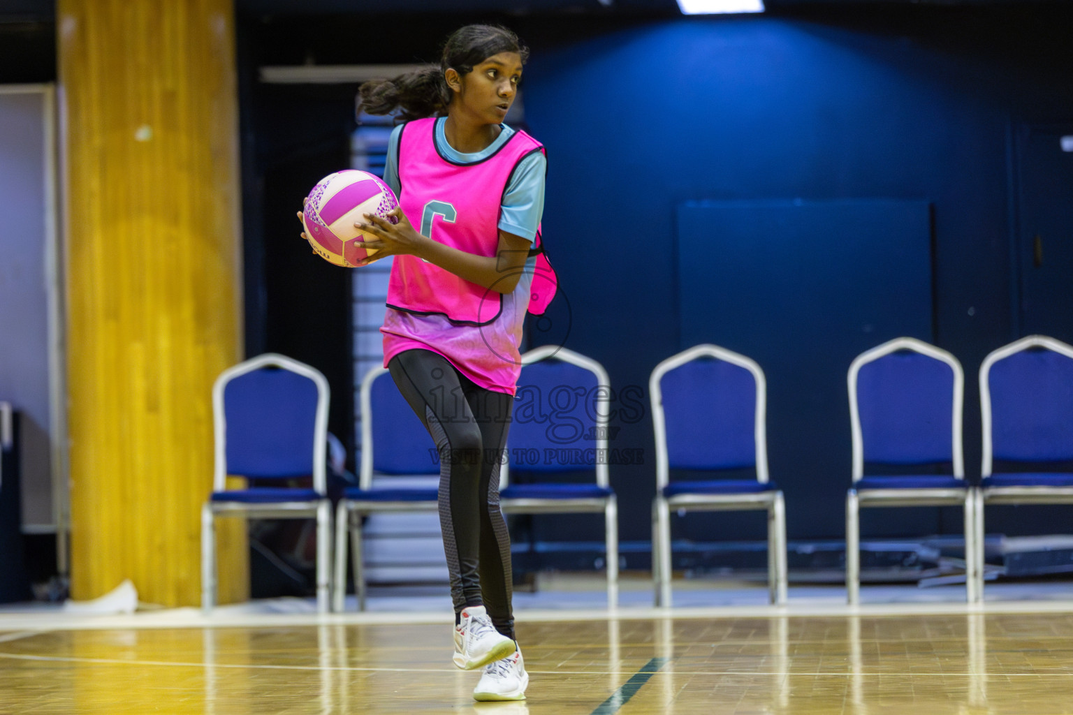 Fionti Sports Acadamy vs Netkids C in Day 3 of 3rd Netball Junior Championship, held at Social Center on Wednesday 22nd January 2025 . Photos: Shuu Abdul Sattar / images.mv