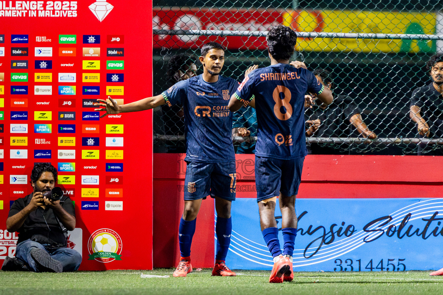 S Hithadhoo vs S Feydhoo in zone round on Day 32 of Golden Futsal Challenge 2025 was held on Wednesday , 5th February 2025, in Hulhumale', Maldives. Photos: Nausham Waheed / images.mv