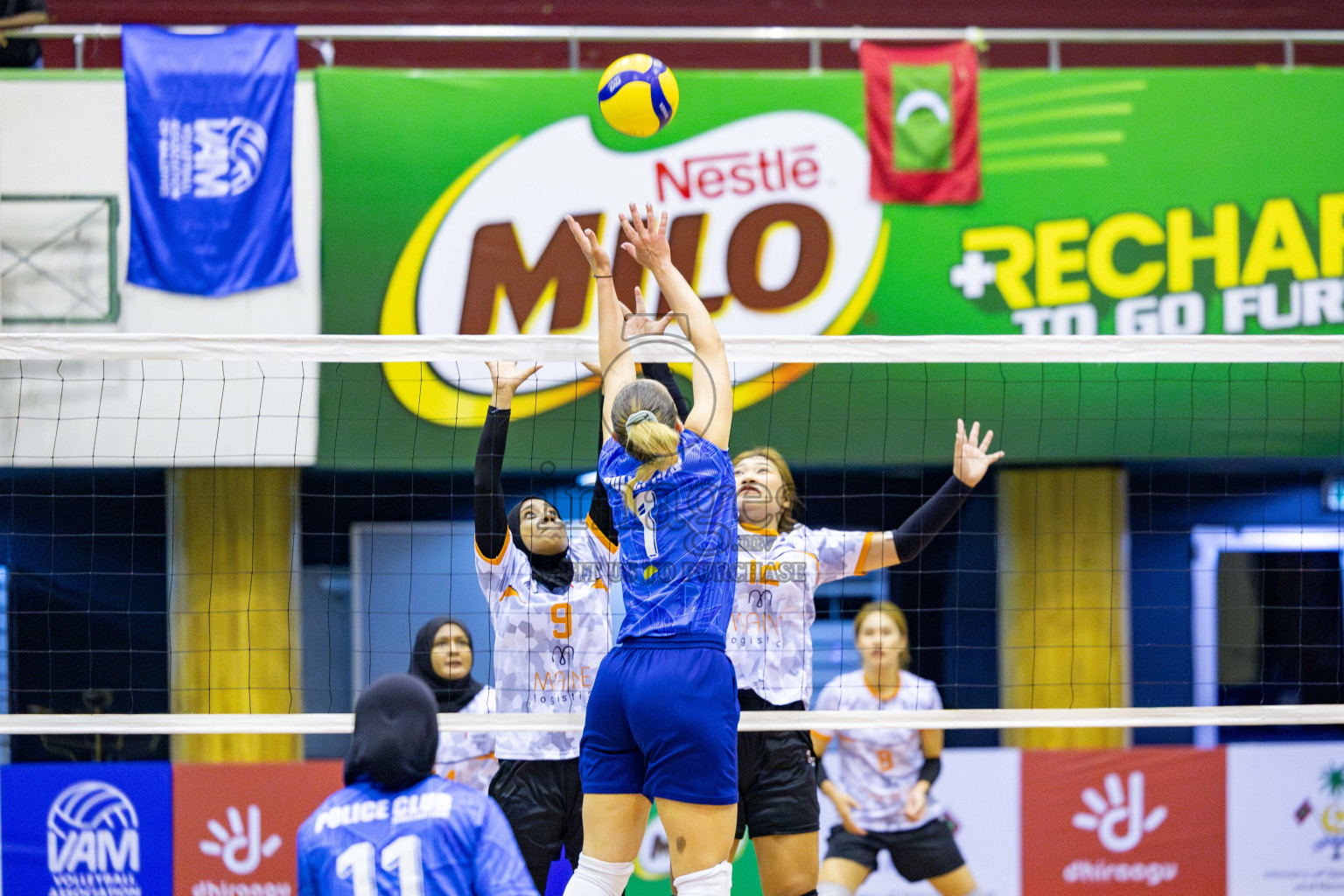 Police Club vs Flexor Sports Club in Day 1 of National Volleyball League 2025 - Women's Division held in Male', Maldives on Saturday, 19th April 2025 at Social Center Indoor Hall Photos 
By: Hassan Simah / images.mv