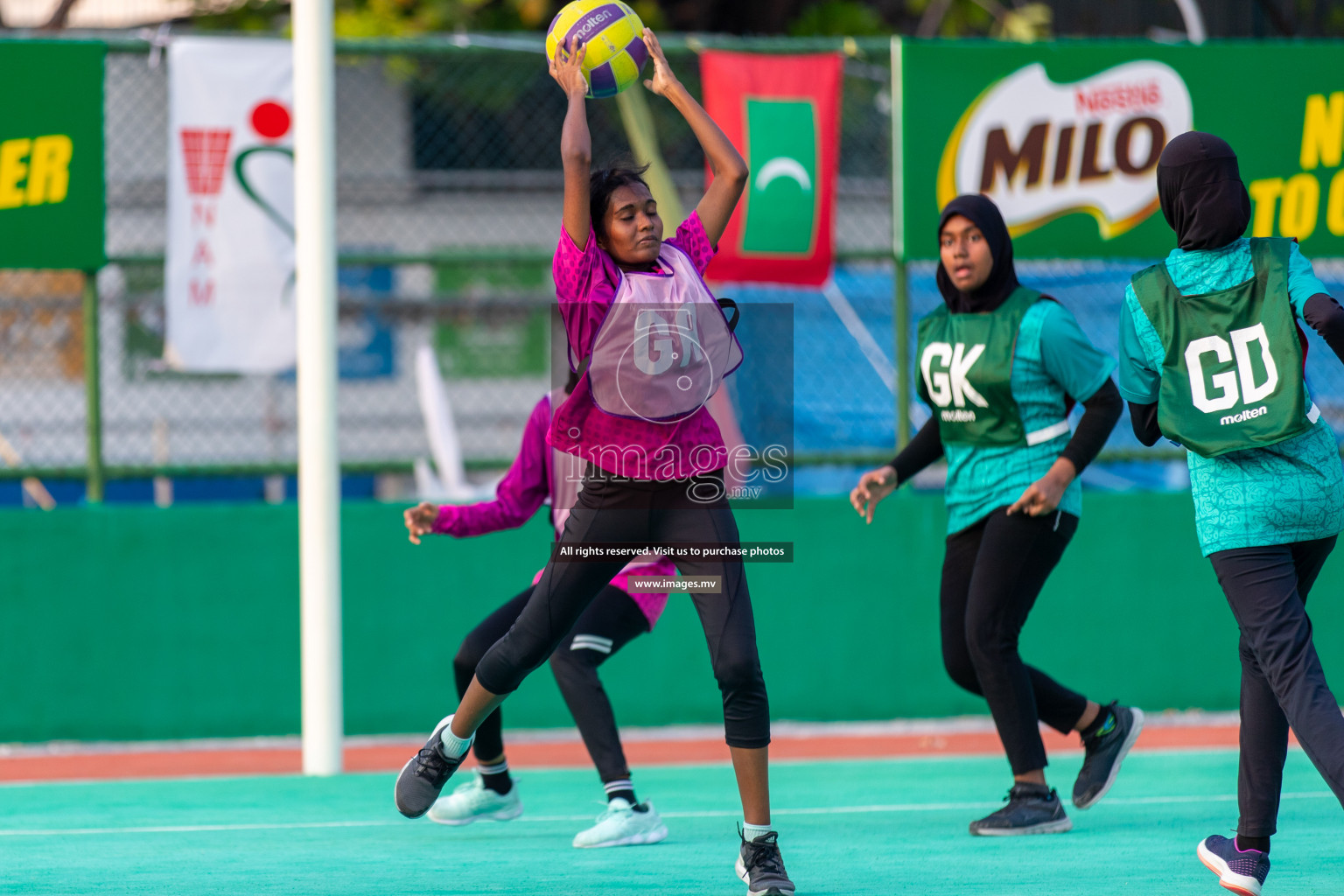 Junior Netball Championship 2022 - Under 14 Final U14 final of Junior Netball Championship 2022 held in Male', Maldives on Friday, 18th March 2022. Photos by Ismail Thoriq