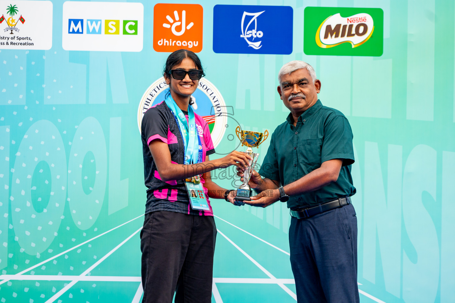 Day 6 of MWSC Interschool Athletics Championships 2024 held in Hulhumale Running Track, Hulhumale, Maldives on Thursday, 14th November 2024. Photos by: Nausham Waheed / Images.mv