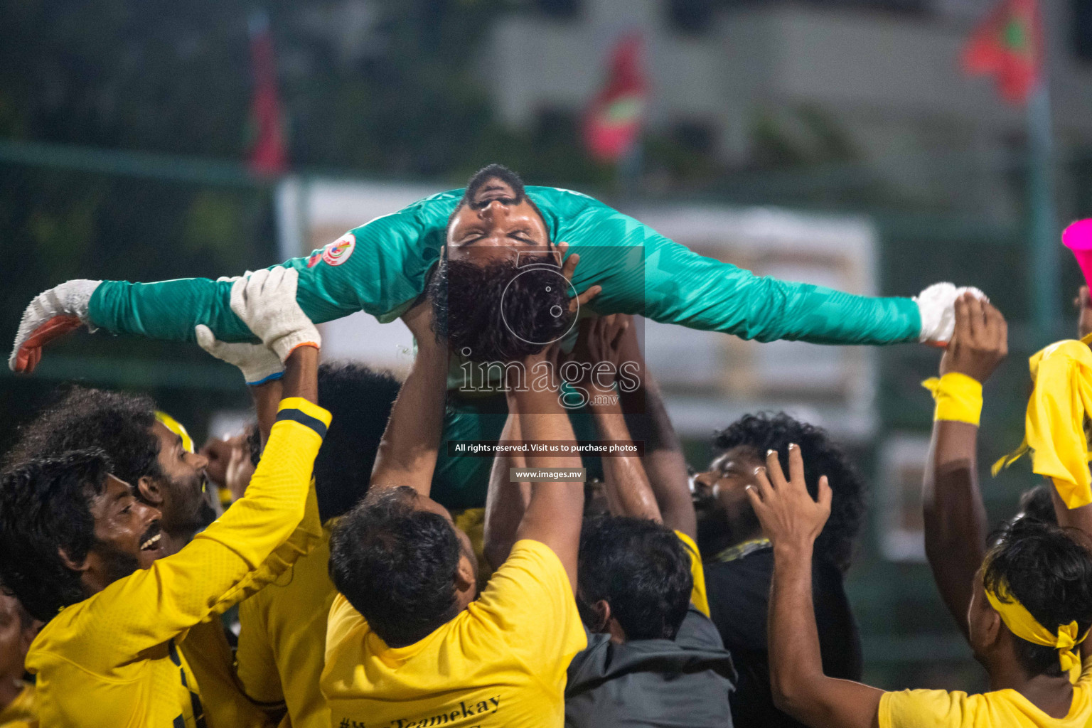 RRC Vs Team Fenaka in the Semi Finals of Club Maldives 2021 held in Hulhumale, Maldives on 15 December 2021. Photos: Ismail Thoriq / images.mv