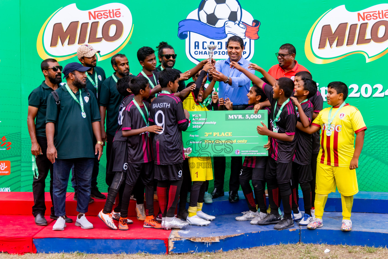 Day 4 of MILO Academy Championship 2024 - U12 was held at Henveiru Grounds in Male', Maldives on Sunday, 7th July 2024. Photos: Nausham Waheed / images.mv