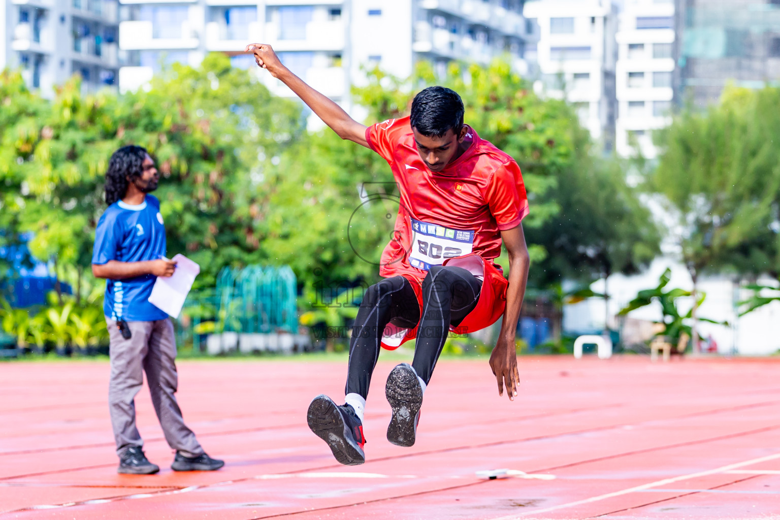 Day 3 of MWSC Interschool Athletics Championships 2024 held in Hulhumale Running Track, Hulhumale, Maldives on Monday, 11th November 2024. Photos by:  Nausham Waheed / Images.mv