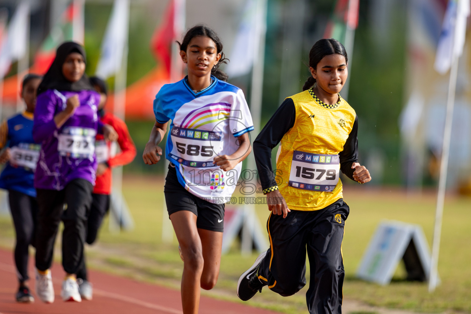 Day 3 of MWSC Interschool Athletics Championships 2024 held in Hulhumale Running Track, Hulhumale, Maldives on Monday, 11th November 2024. 
Photos by: Hassan Simah / Images.mv