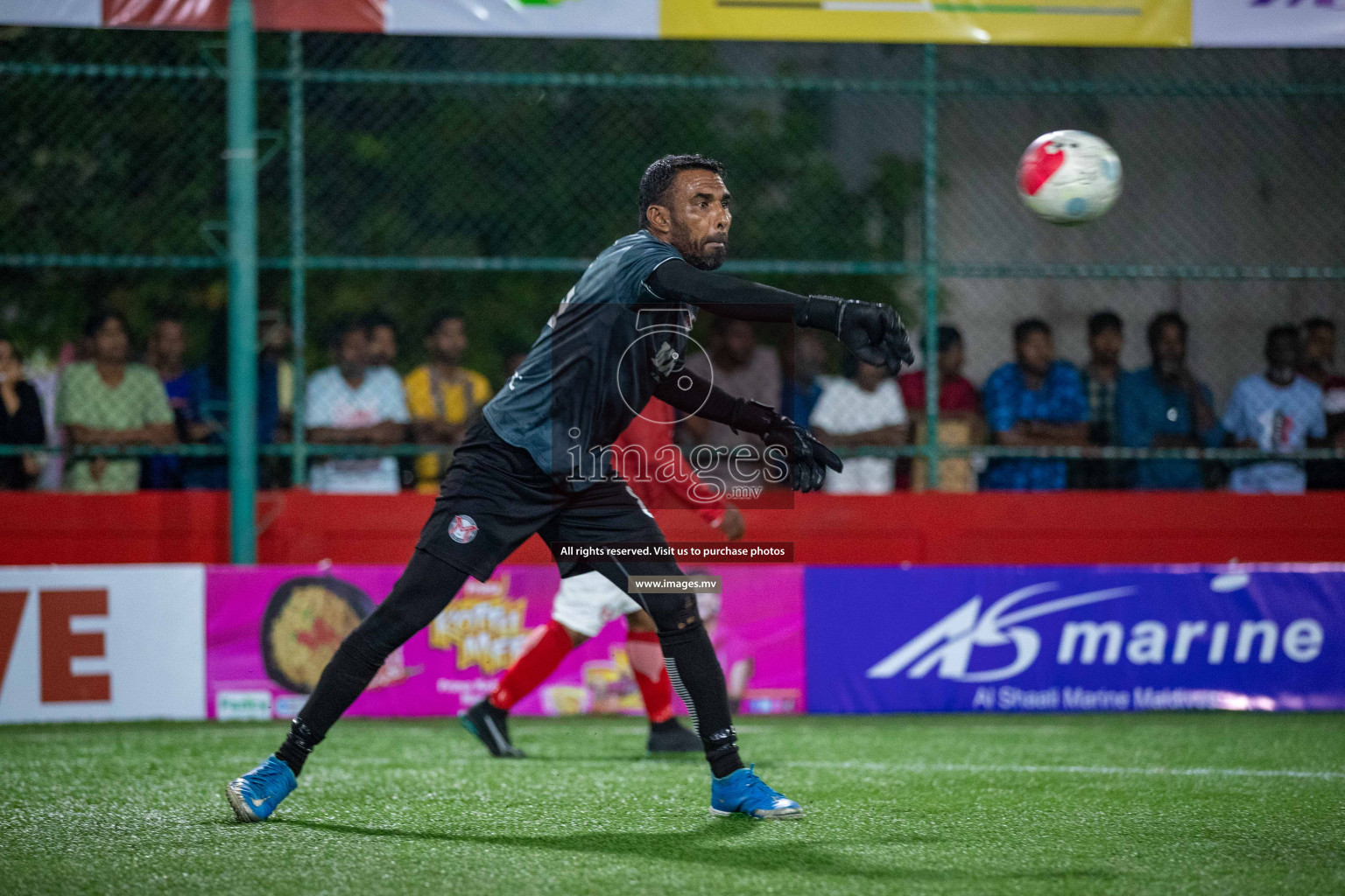 Sh. Milandhoo vs Sh. Maroshi in Day 2 of Golden Futsal Challenge 2023 on 06 February 2023 in Hulhumale, Male, Maldives