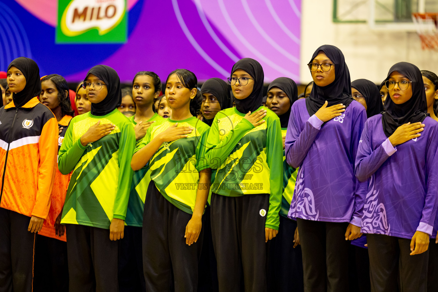 Day 1 of 25th Milo Inter-School Netball Tournament was held in Social Center at Male', Maldives on Thursday, 8th August 2024. Photos: Nausham Waheed / images.mv