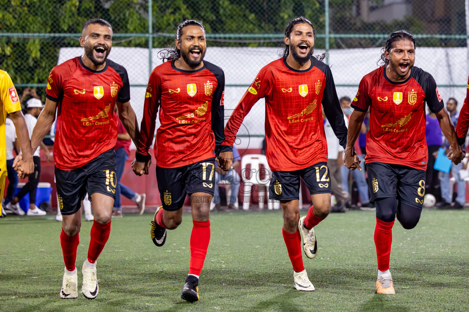 L. Gan VS HDh. Naivaadhoo in Round of 16 on Day 40 of Golden Futsal Challenge 2024 which was held on Tuesday, 27th February 2024, in Hulhumale', Maldives Photos: Hassan Simah / images.mv