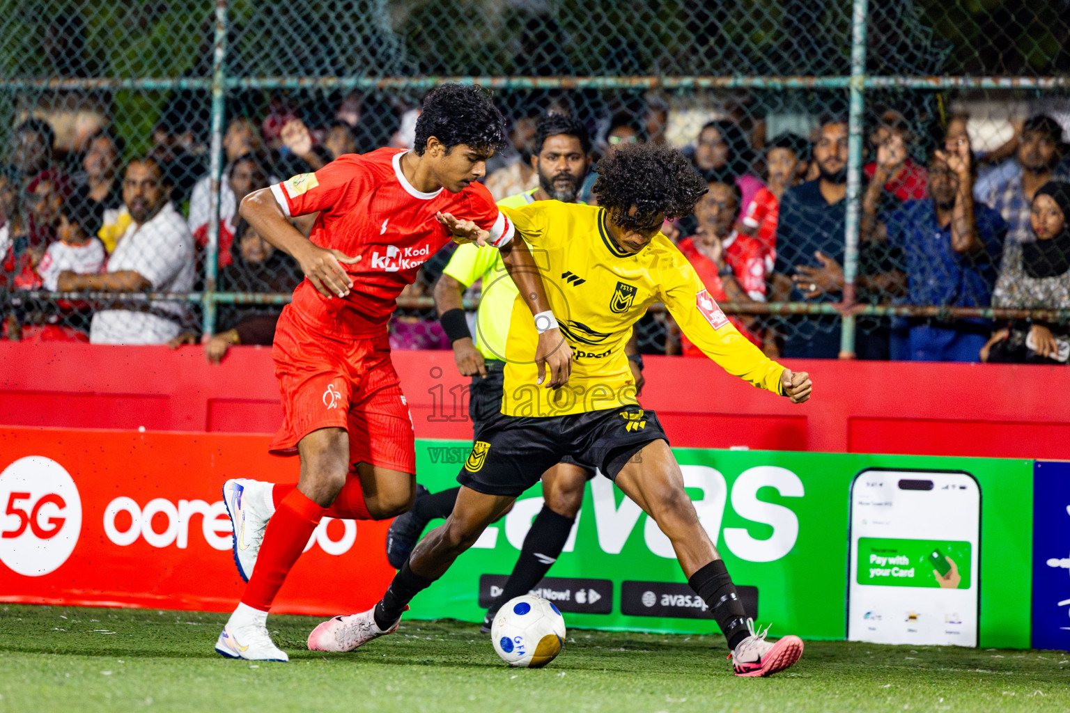 F Dhanraboodhoo vs F Magoodhoo in Faafu Atoll Finals in Day 25 of Golden Futsal Challenge 2025 was held on Wednesday , 28th January 2025, in Hulhumale', Maldives. Photos: Nausham Waheed / images.mv