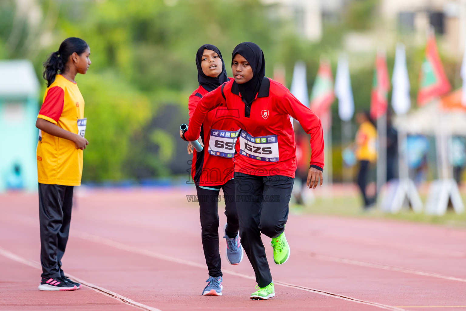 Day 4 of MWSC Interschool Athletics Championships 2024 held in Hulhumale Running Track, Hulhumale, Maldives on Tuesday, 12th November 2024. Photos by: Nausham Waheed / Images.mv