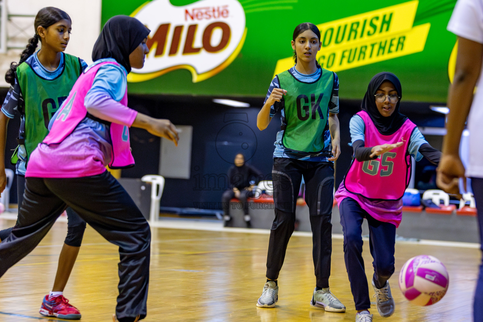 High Flyers vs Netkids B in Day 3 of 3rd Netball Junior Championship, held at Social Center on Tuesday, 21st January 2025 . 
Photos: Hassan Simah / images.mv