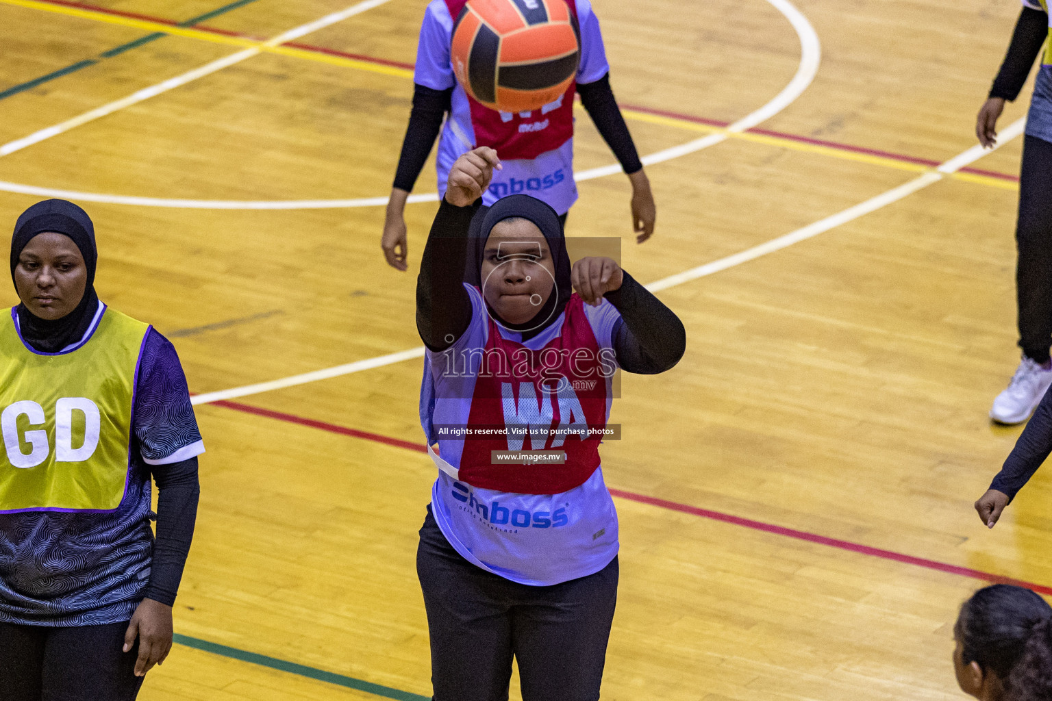 Sports Club Skylark vs Vyansa in the Milo National Netball Tournament 2022 on 17 July 2022, held in Social Center, Male', Maldives. 
Photographer: Hassan Simah / Images.mv