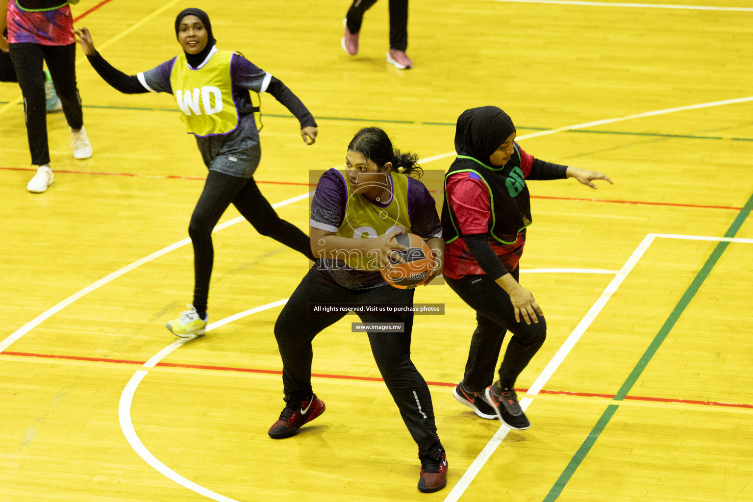 Sports Club Skylark vs United Unity Sports Club in the Milo National Netball Tournament 2022 on 19 July 2022, held in Social Center, Male', Maldives. Photographer: Shuu / Images.mv