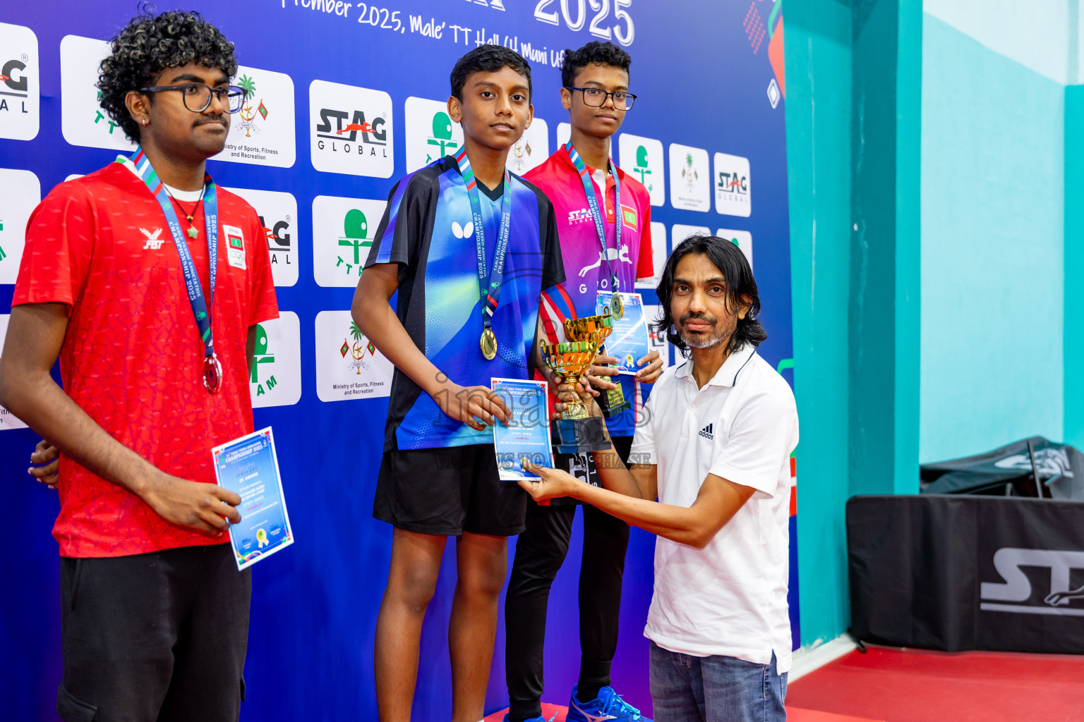 Finals of 30th Table Tennis Association Championship 2025 was held on Saturday, 20th September 2025 in Male' TT Hall, Male', Maldives. Photos: Nausham Waheed / images.mv