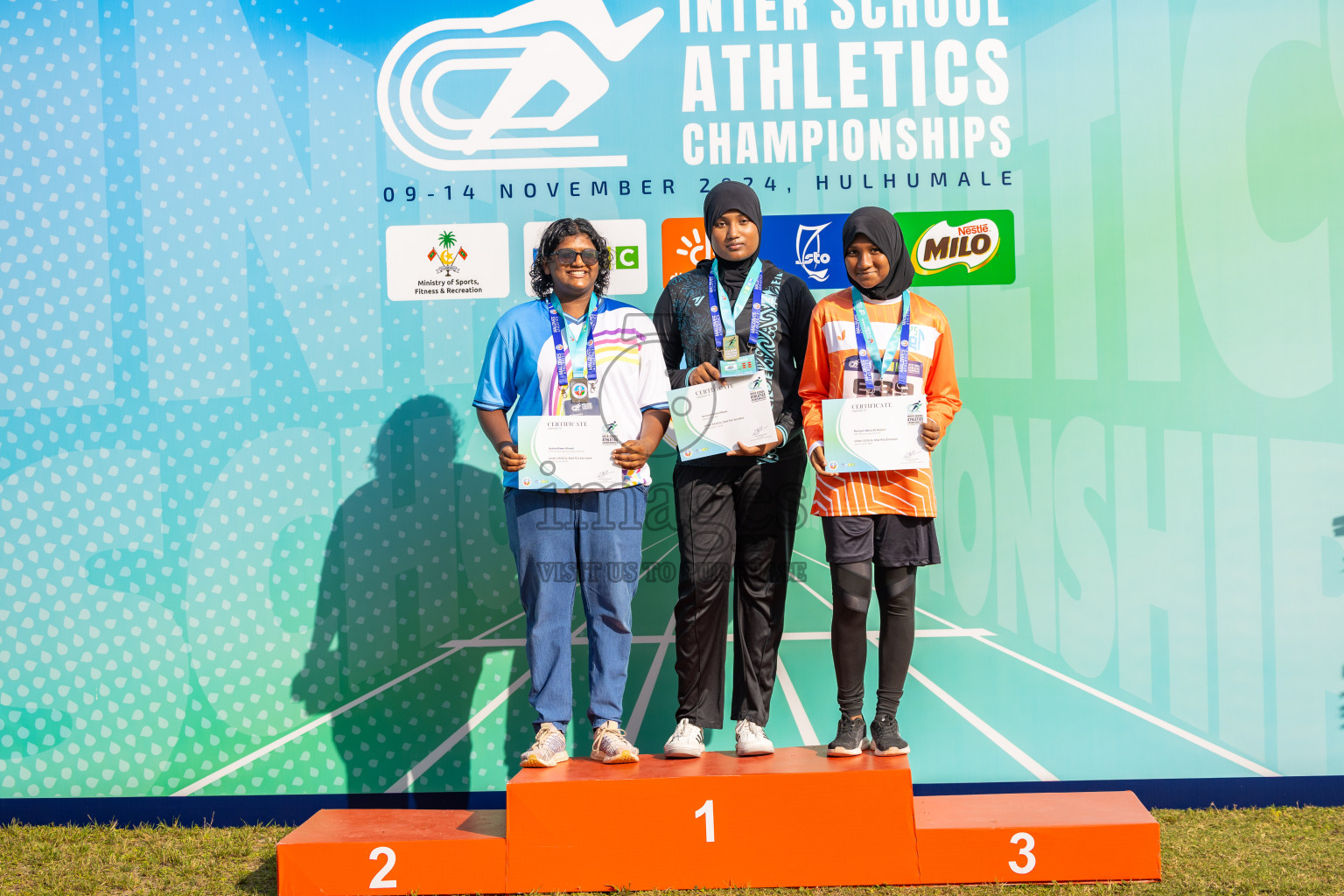 Day 4 of MWSC Interschool Athletics Championships 2024 held in Hulhumale Running Track, Hulhumale, Maldives on Tuesday, 12th November 2024. Photos by: Ismail Thoriq / Images.mv