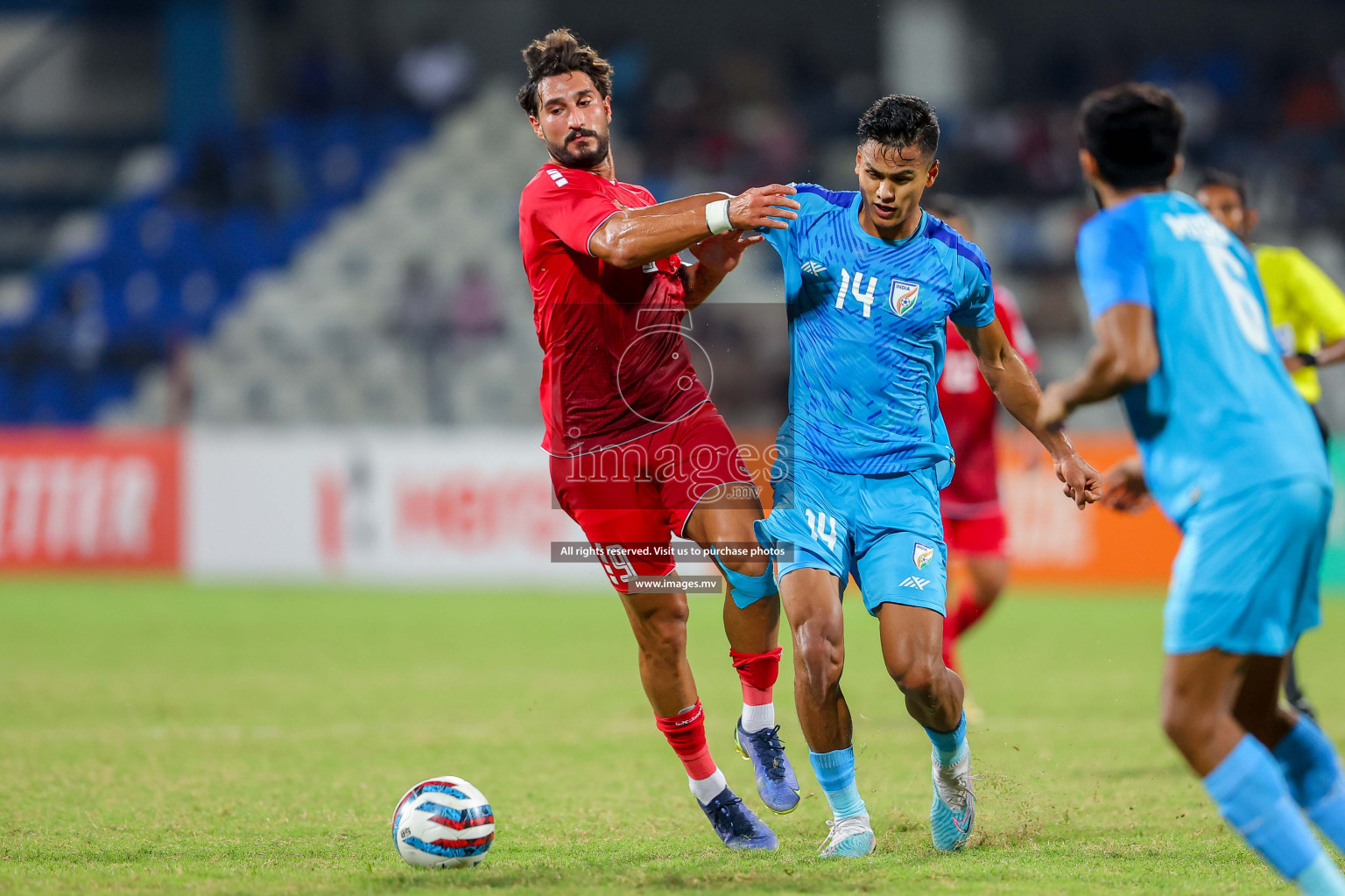 Lebanon vs India in the Semi-final of SAFF Championship 2023 held in Sree Kanteerava Stadium, Bengaluru, India, on Saturday, 1st July 2023. Photos: Nausham Waheed / images.mv