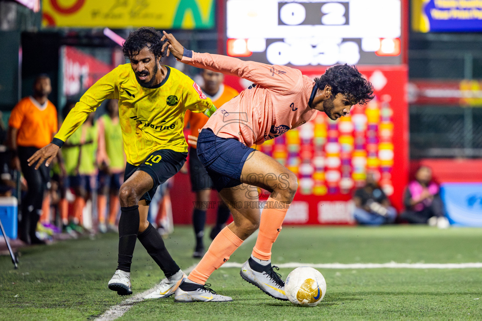 GDh Vaadhoo vs GDh Gadhdhoo in Gaafu Dhaal Atoll Final in Day 24 of Golden Futsal Challenge 2025 was held on Tuesday , 28th January 2025, in Hulhumale', Maldives. Photos: Nausham Waheed / images.mv