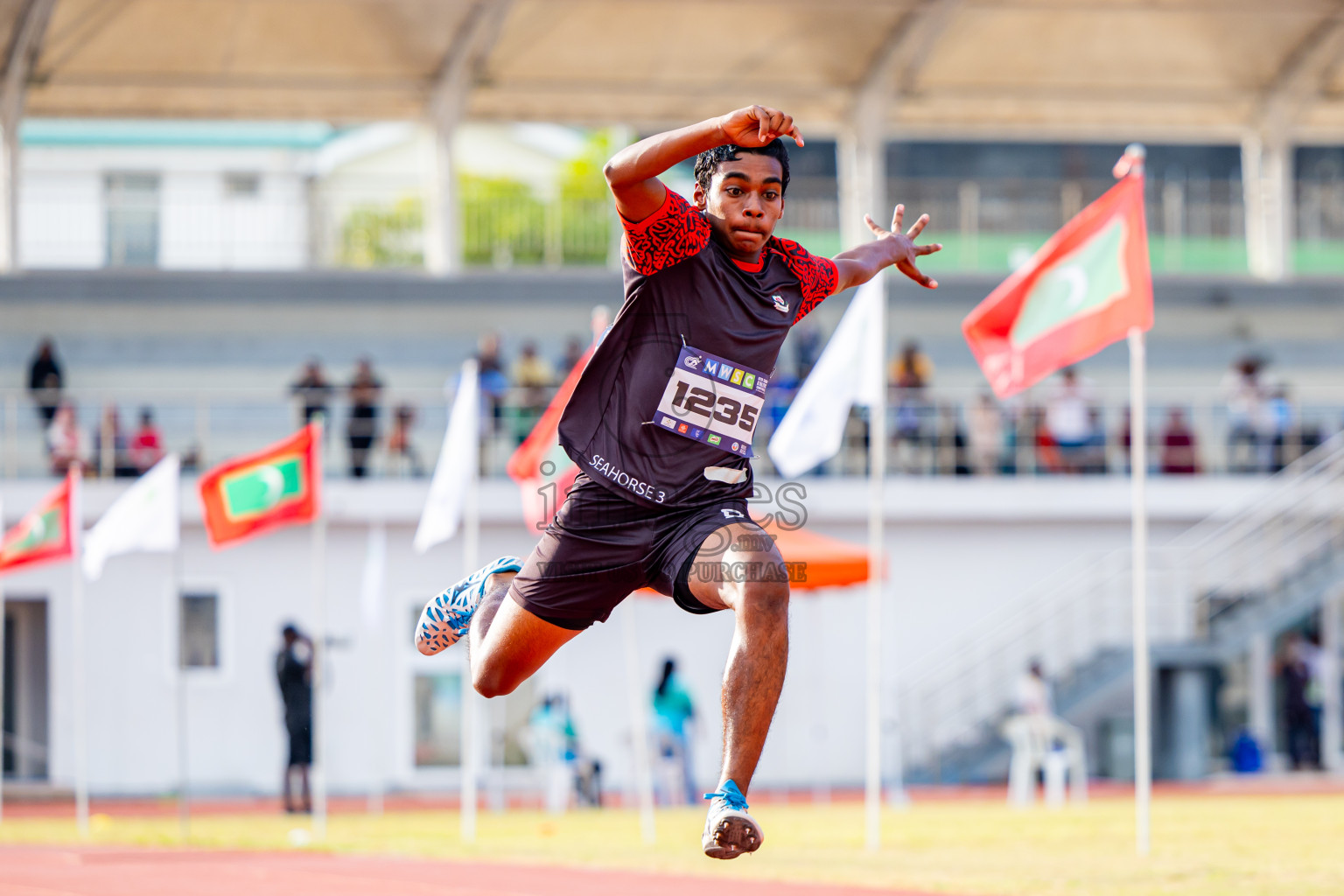 Day 3 of MWSC Interschool Athletics Championships 2024 held in Hulhumale Running Track, Hulhumale, Maldives on Monday, 11th November 2024. Photos by: Nausham Waheed / Images.mv