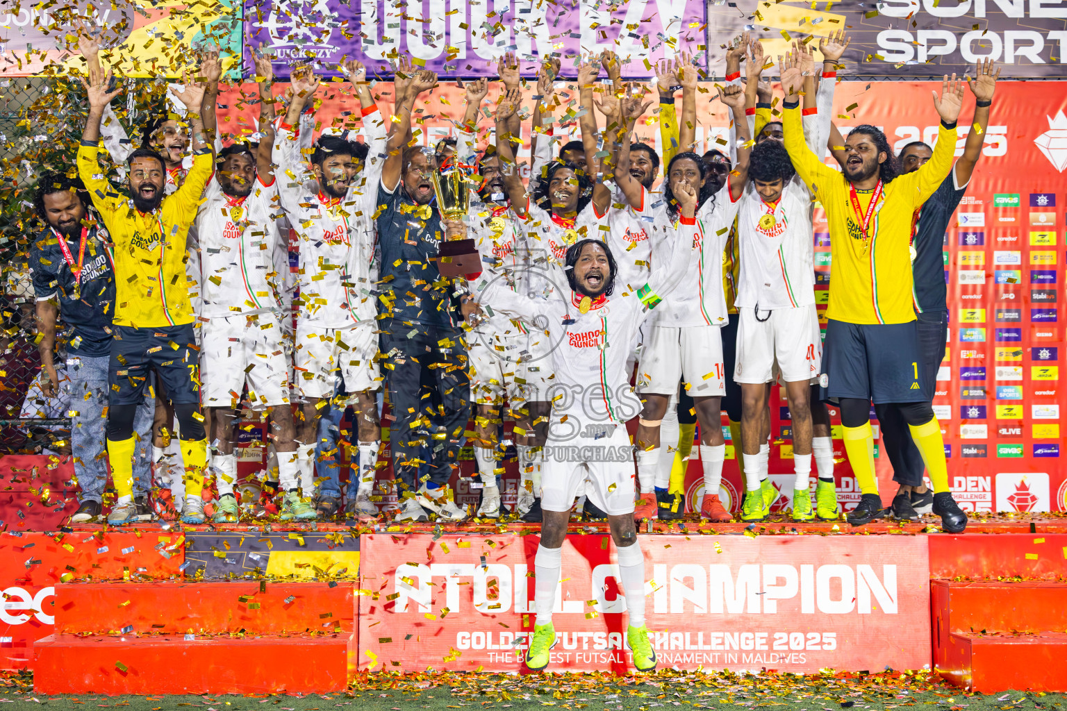 L Gan vs L Isdhoo in Laamu Atoll Finals Day 26 of Golden Futsal Challenge 2025 was held on Thursday , 30th January 2025, in Hulhumale', Maldives. Photos: Ismail Thoriq / images.mv