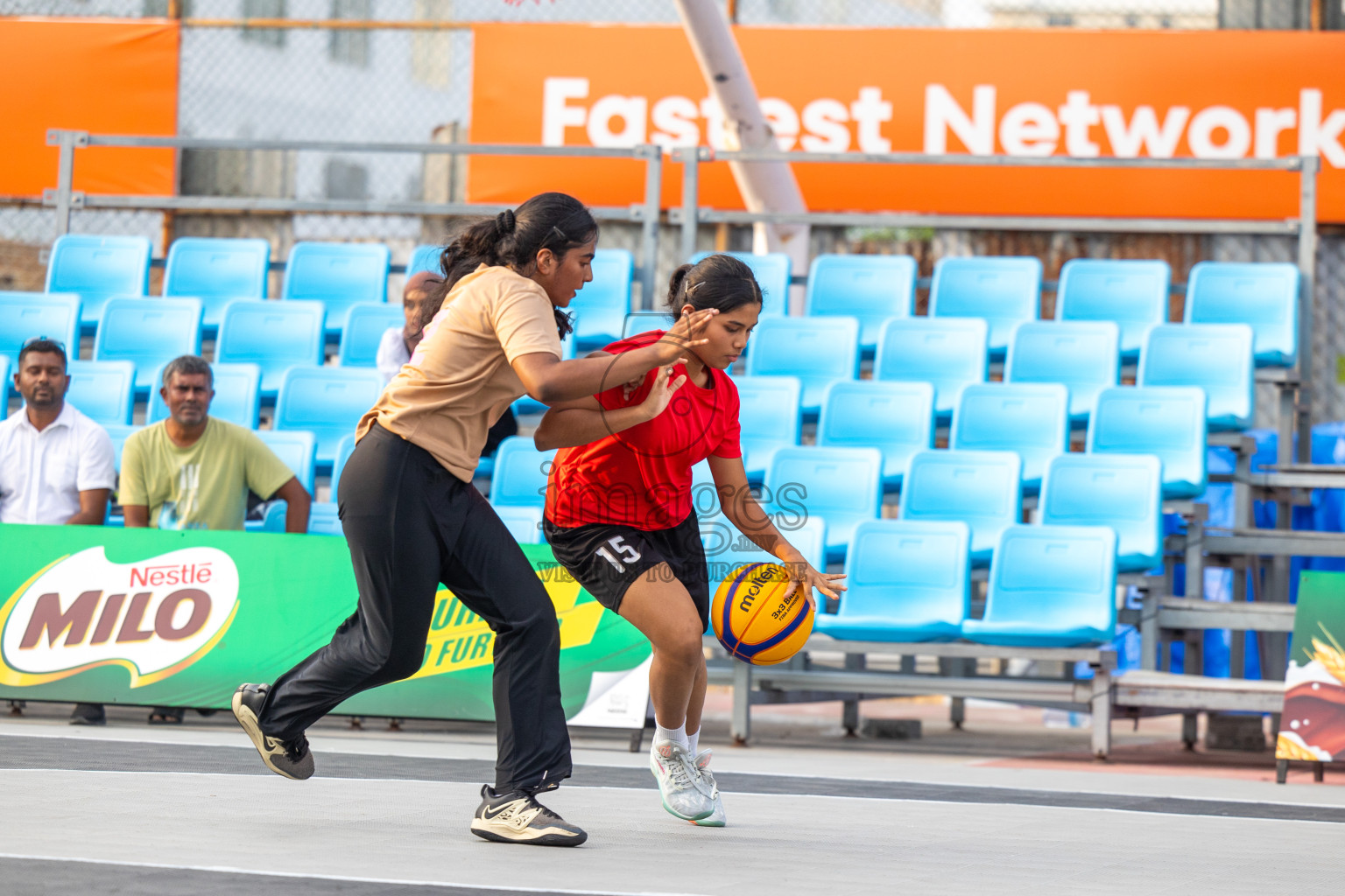 Day 1 of MILO Ramadan 3x3 Challenge 2024 was held in Ekuveni Outdoor Basketball Court at Male', Maldives on Tuesday, 12th March 2024. 
Photos: Ismail Thoriq / images.mv