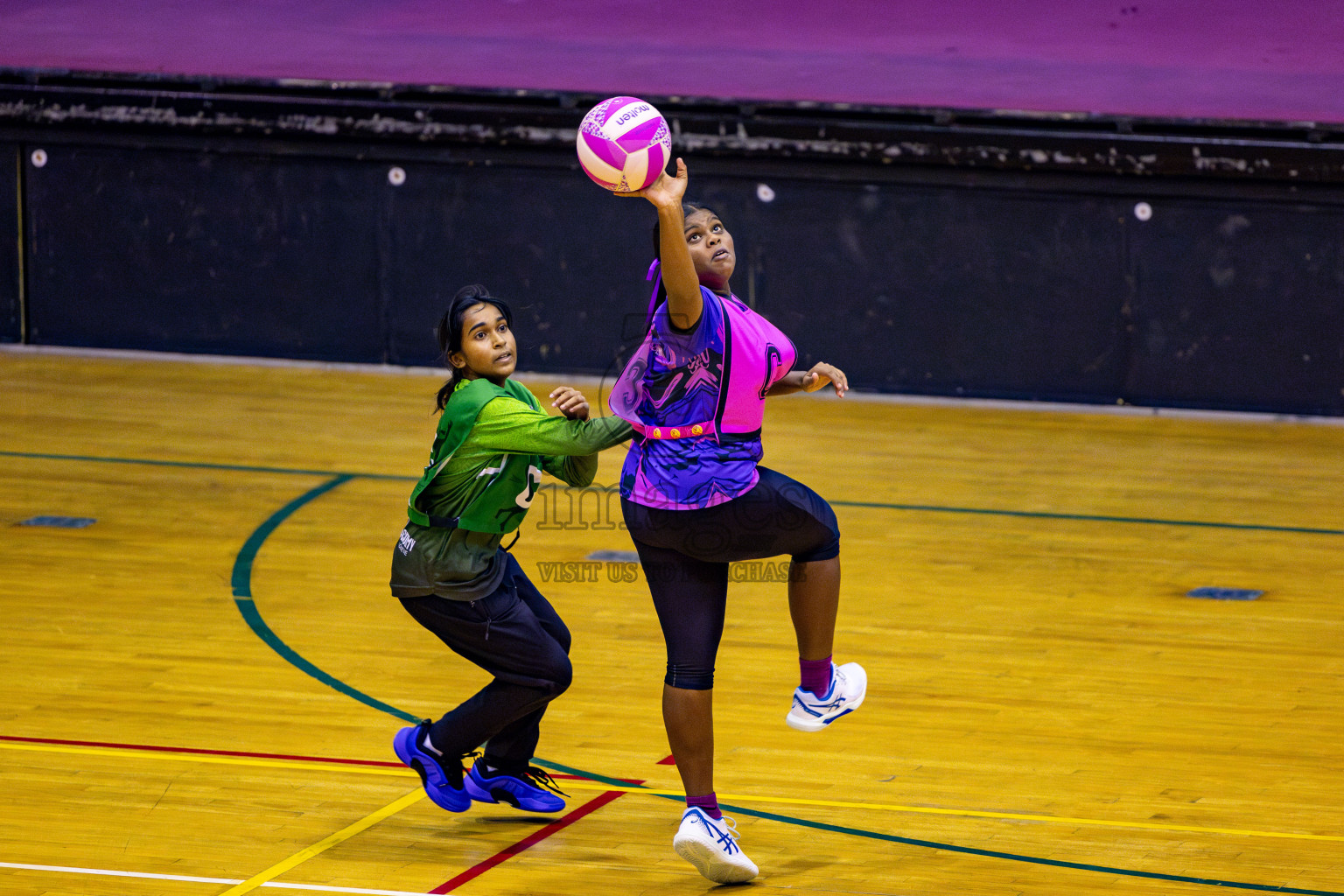 N Sports Acamdemy A vs Fiontti Sports Club in Day 3 of 3rd Netball Junior Championship, held at Social Center on Tuesday, 21st January 2025 . Photos: Nausham Waheed / images.mv