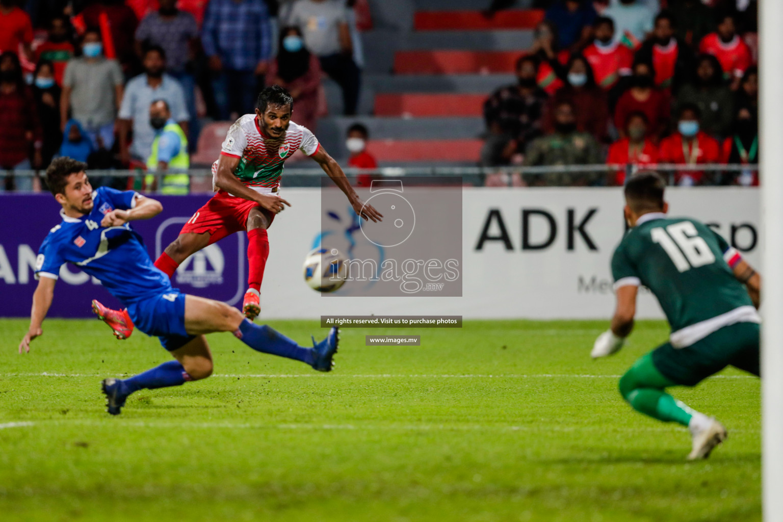 Maldives vs Nepal in SAFF Championship 2021 held on 1st October 2021 in Galolhu National Stadium, Male', Maldives